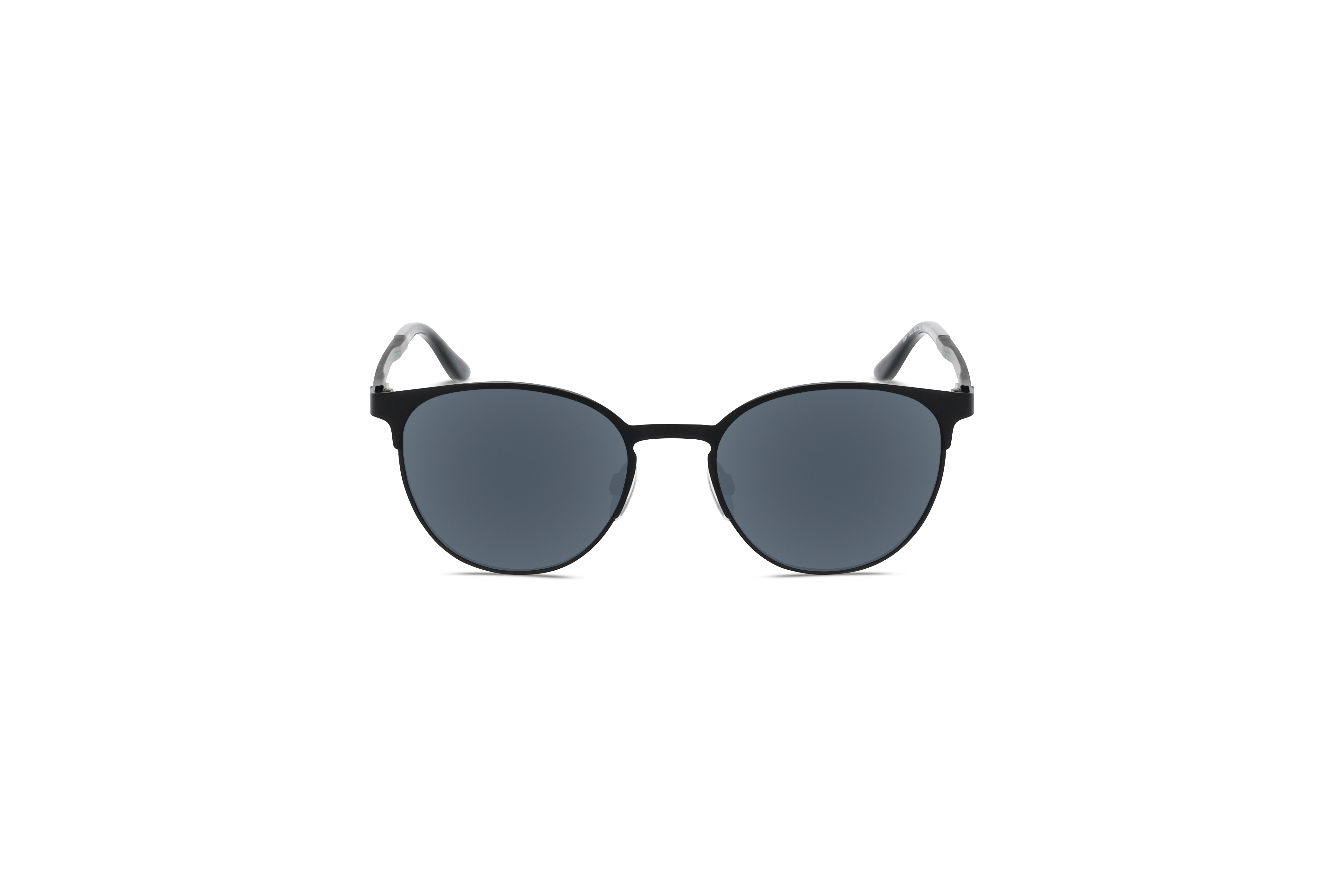 Die Sonnenbrille KIND 957 in Schwarz auf weißem Hintergrund in Frontalansicht.