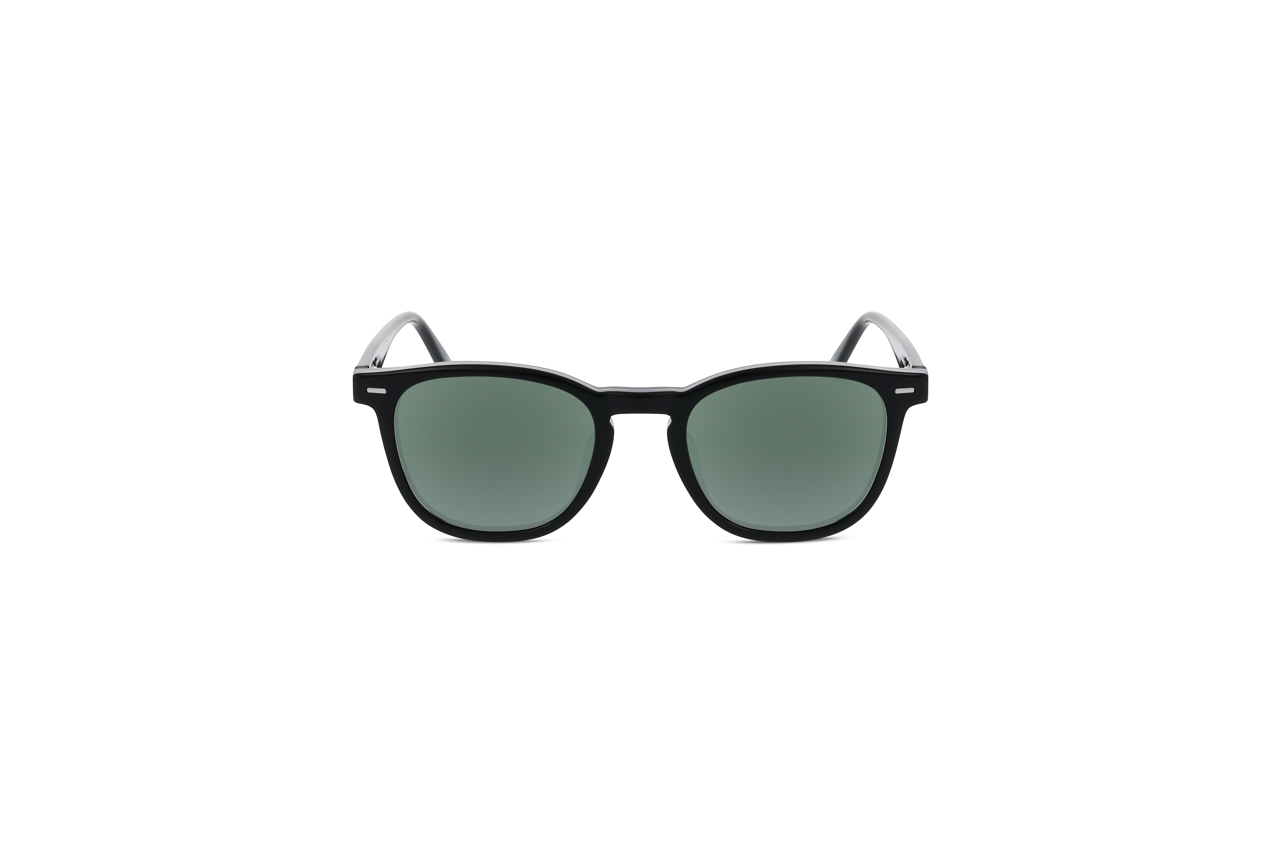 Die Sonnenbrille KIND 959 in Schwarz auf weißem Hintergrund in Frontalansicht.