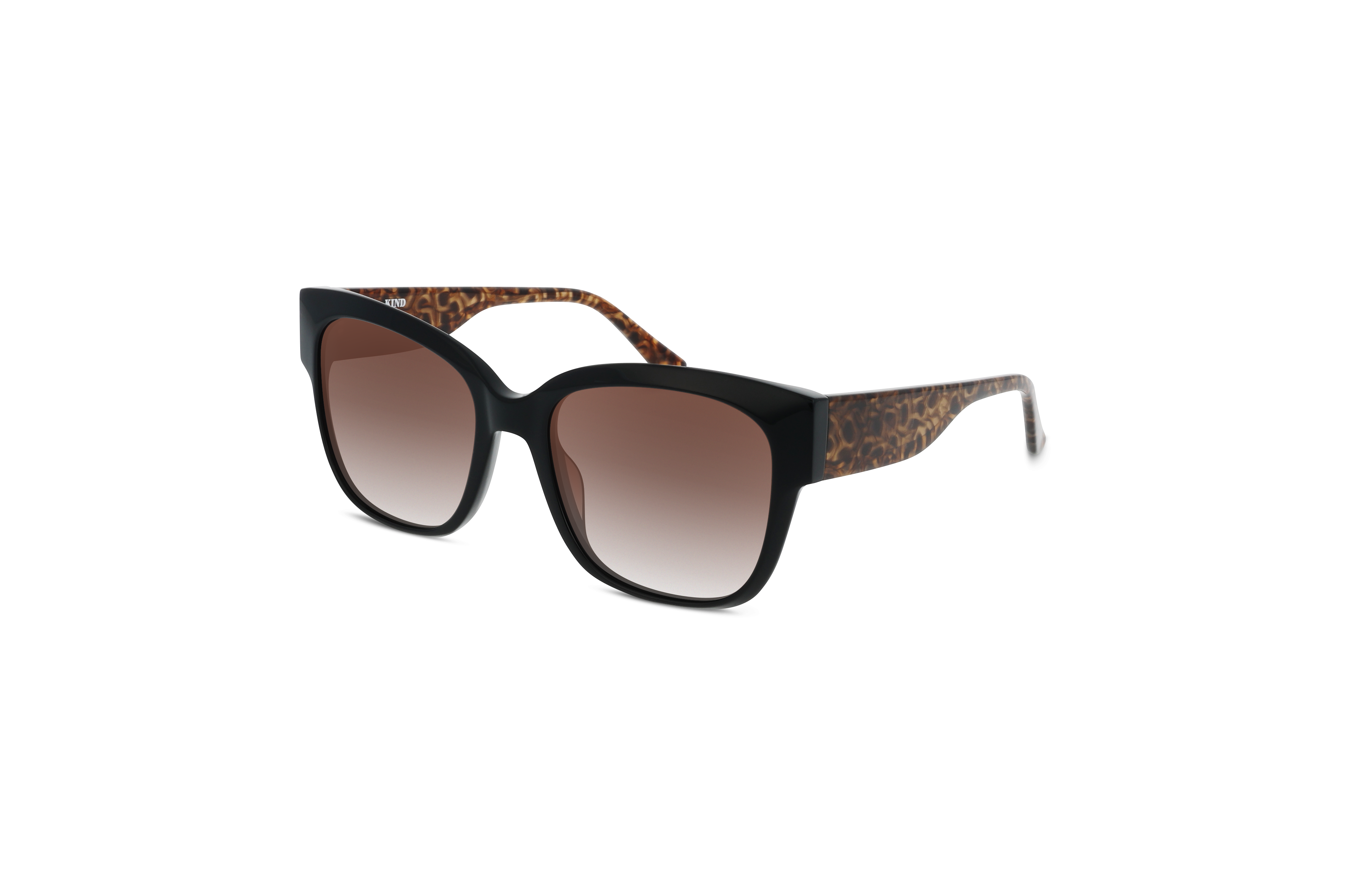 45° Ansicht der Sonnenbrille KIND 992 in Braun auf weißem Hintergrund.