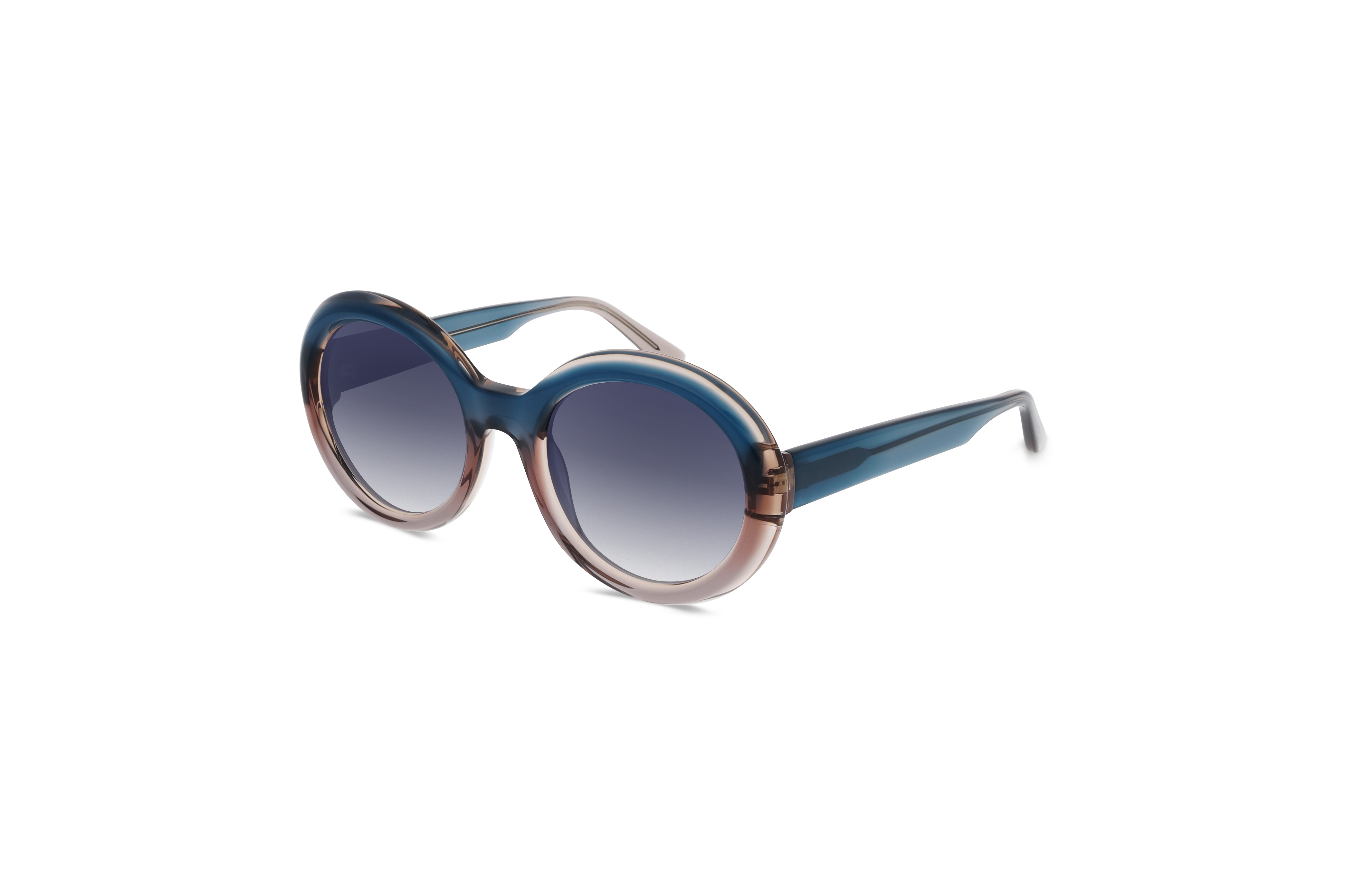 45° Ansicht der Sonnenbrille KIND 994 in Transparent auf weißem Hintergrund.