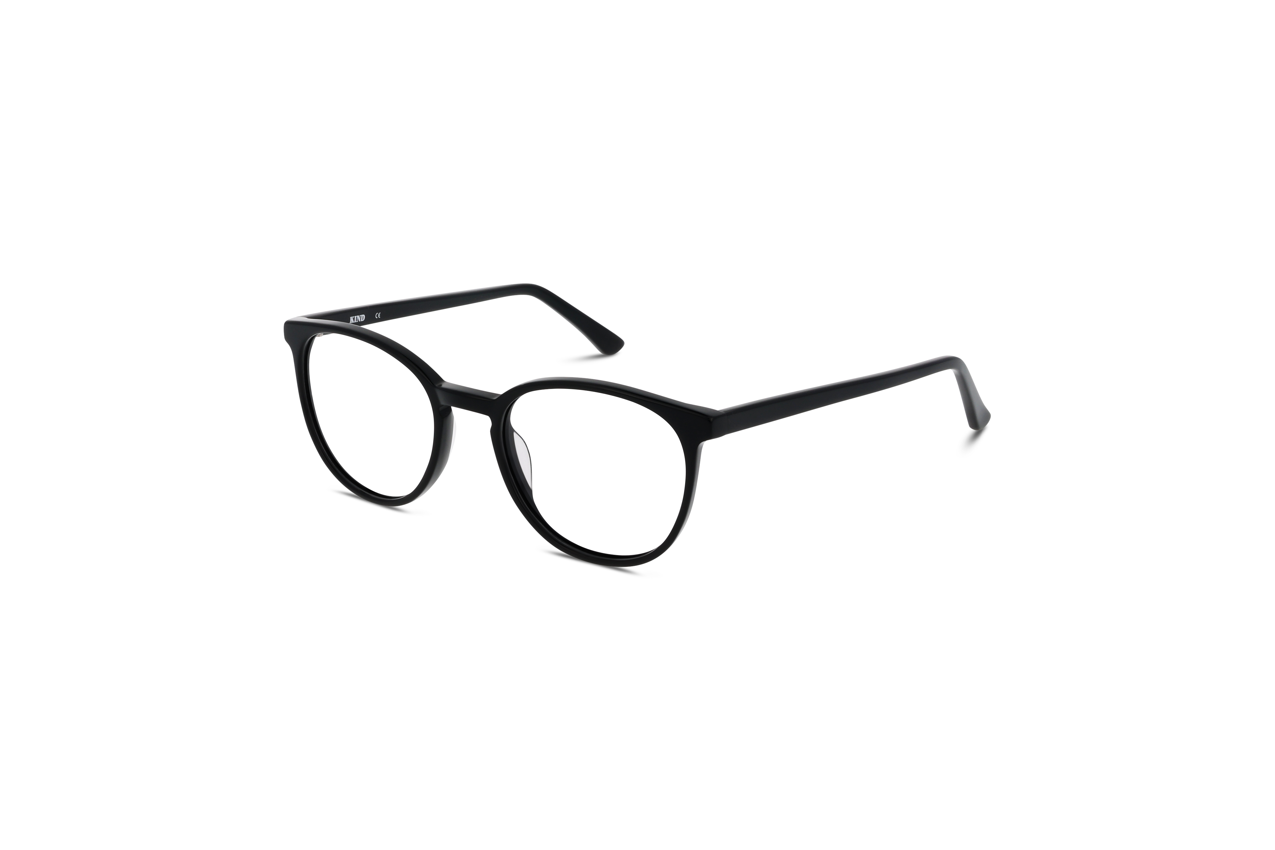 45° Ansicht der Brille KIND 4715085 V25 in Schwarz auf weißem Hintergrund.