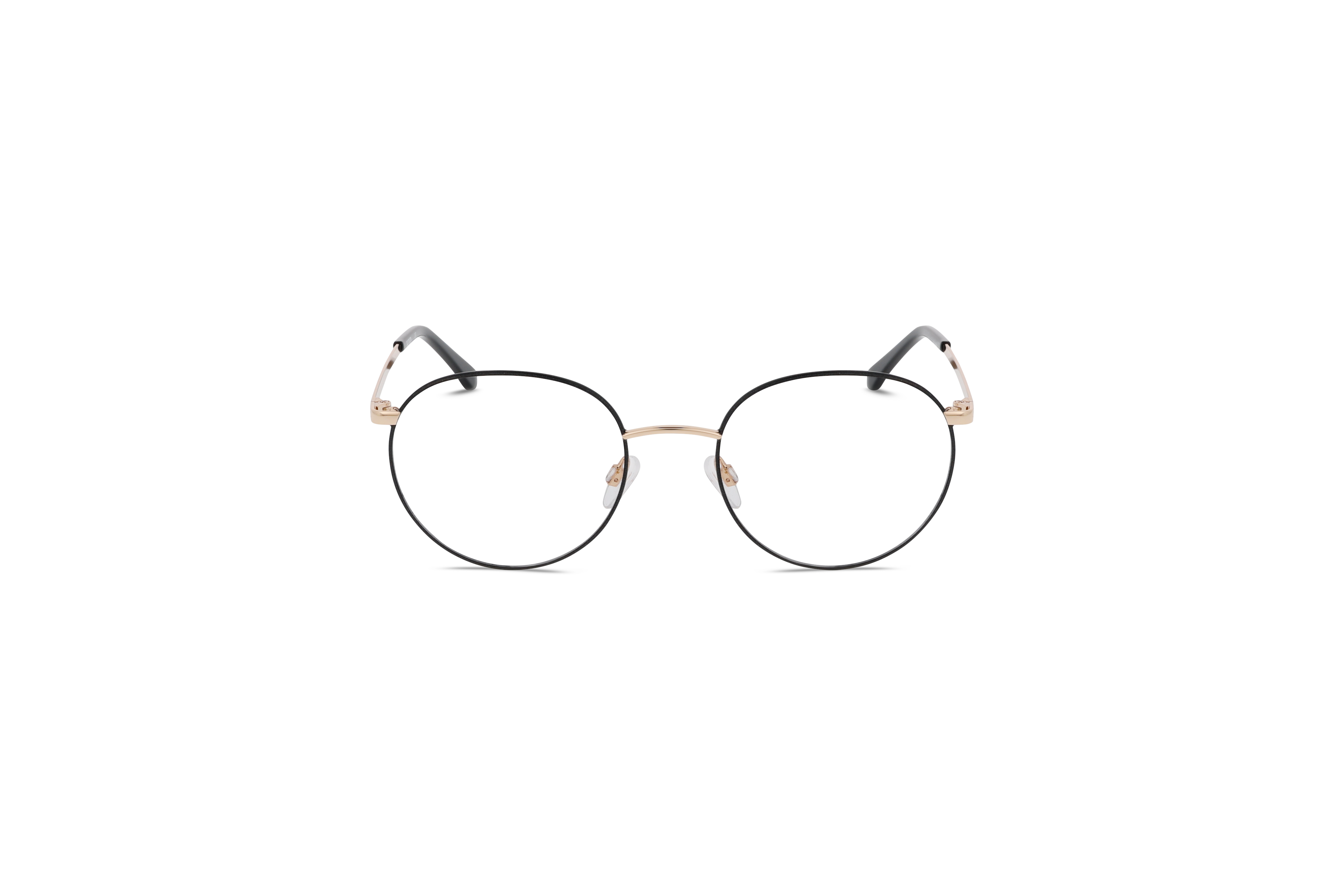 Die Brille KIND 4713040 V25 in Schwarz auf weißem Hintergrund in Frontalansicht.