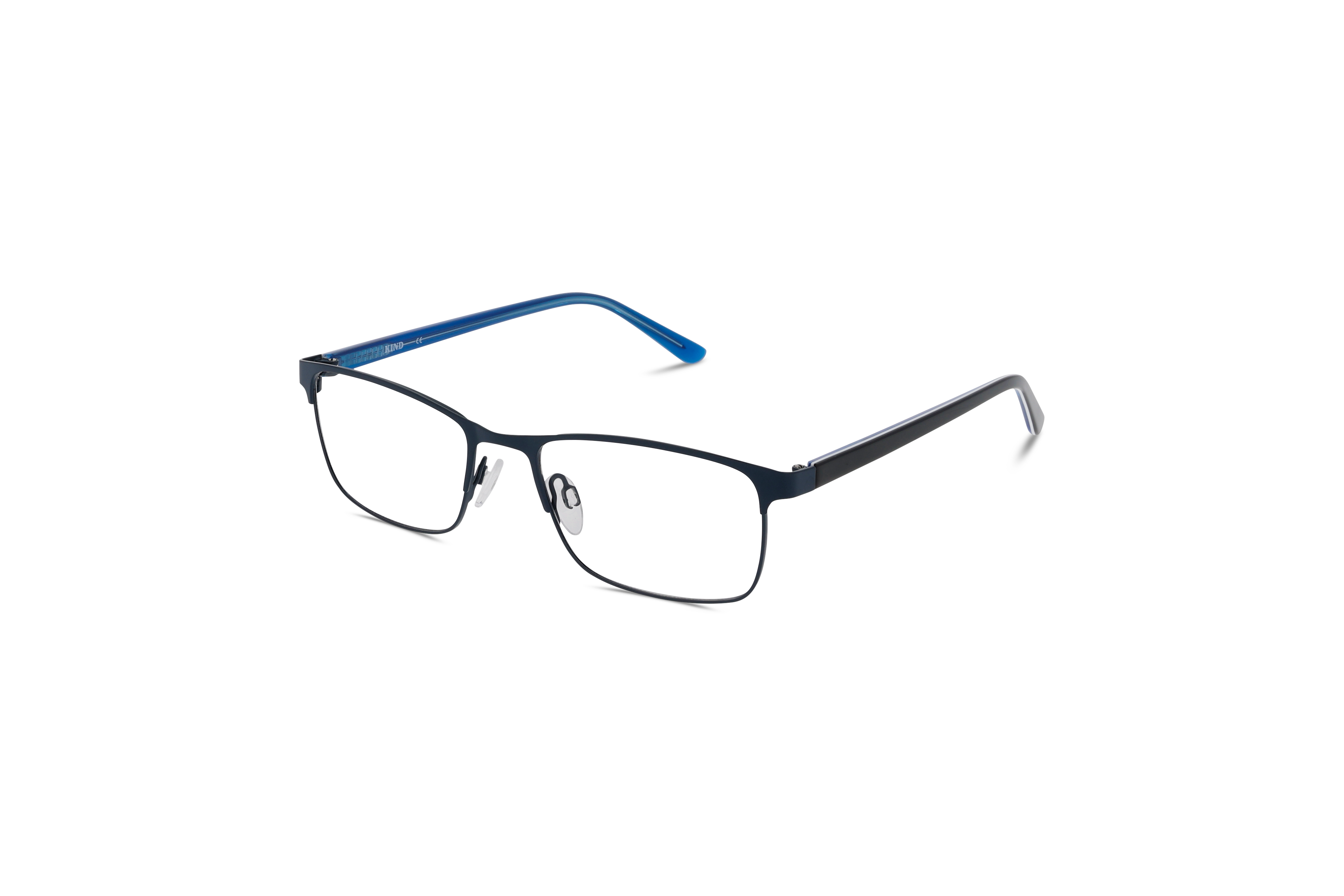 45° Ansicht der Brille KIND 4712483 V25 in Blau auf weißem Hintergrund.