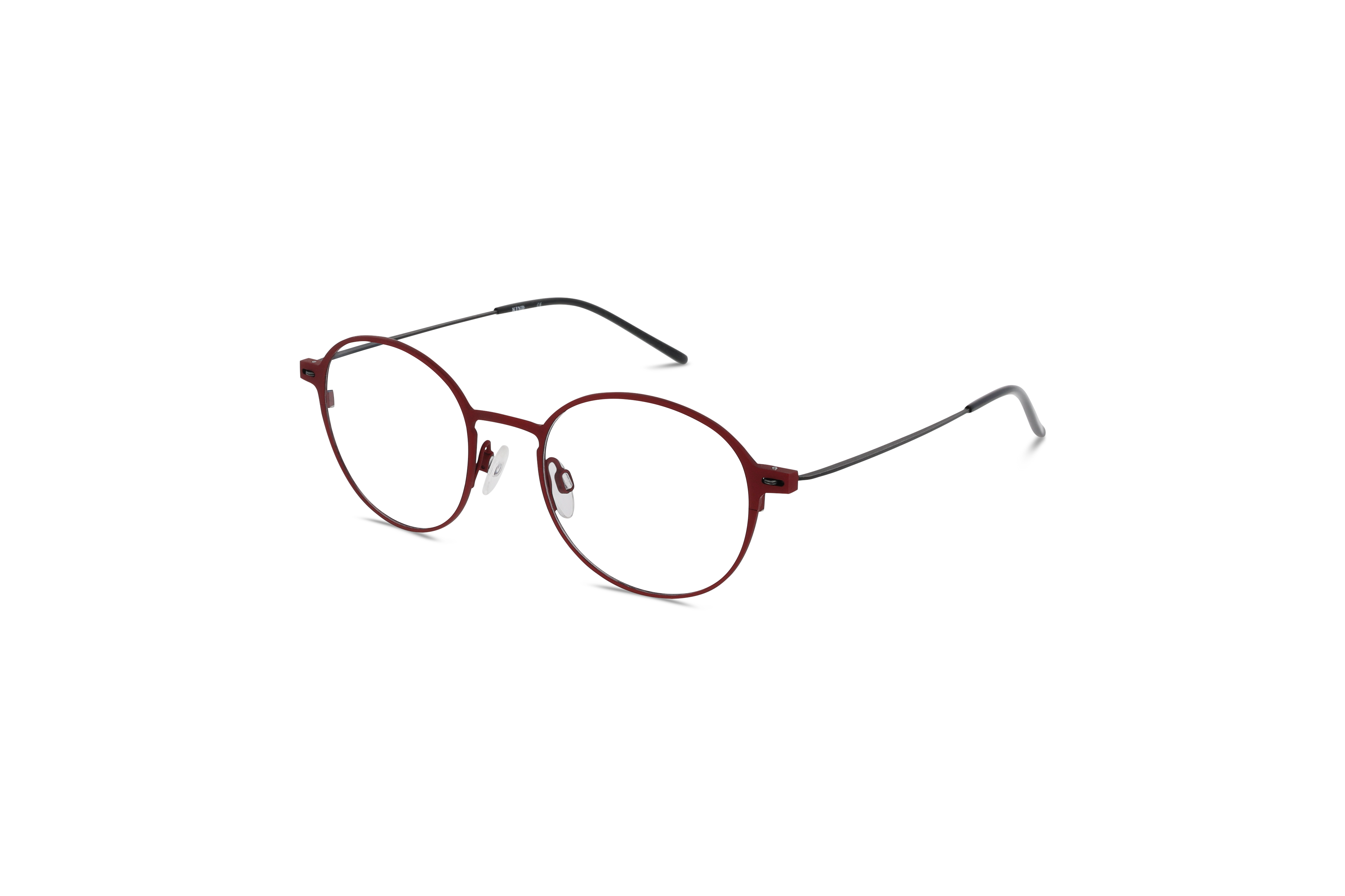 45° Ansicht der Brille KIND 47149024 V25 in Rot auf weißem Hintergrund.