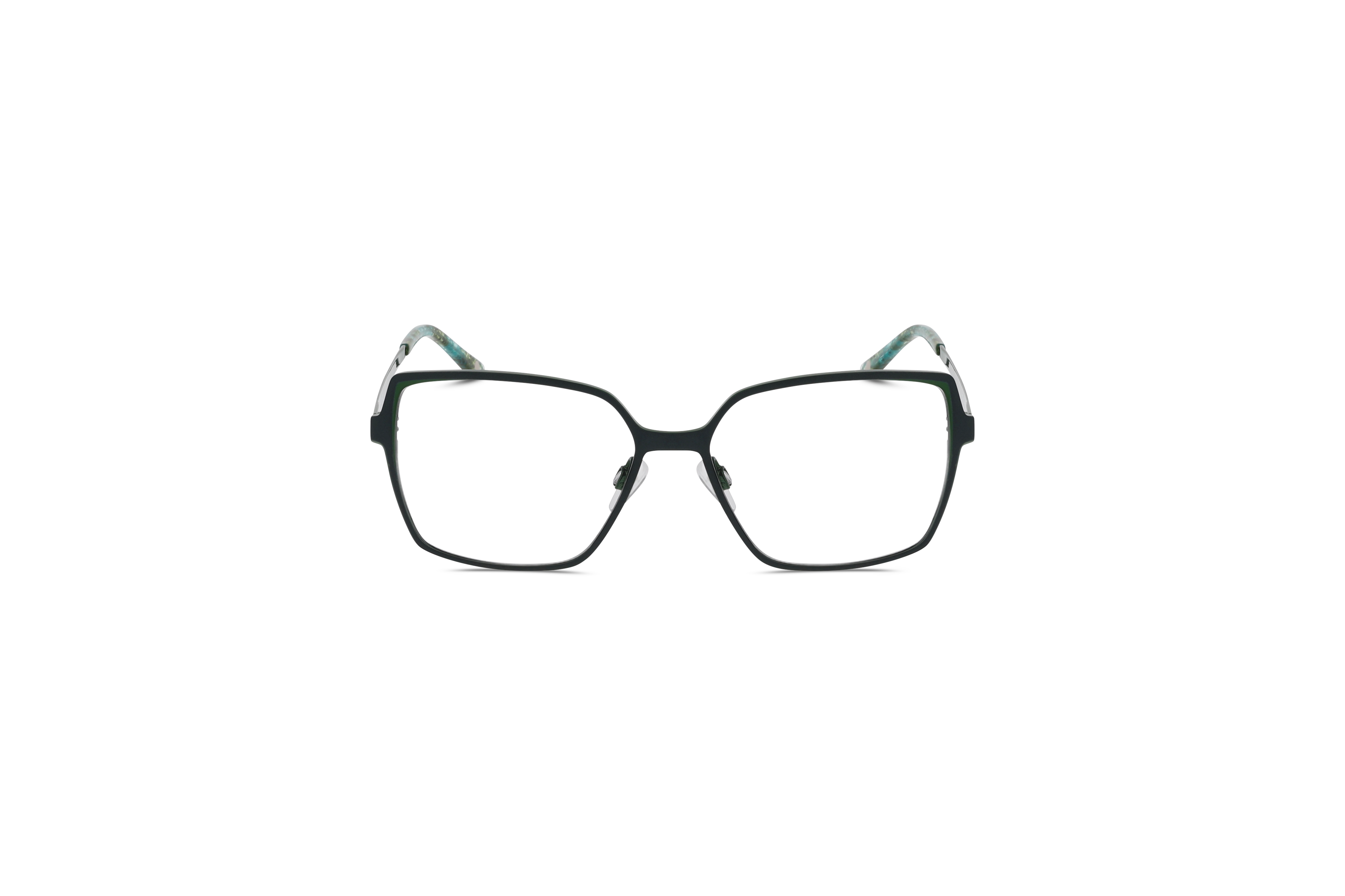 Die Brille KIND 4714596 V25 in Grün auf weißem Hintergrund in Frontalansicht.