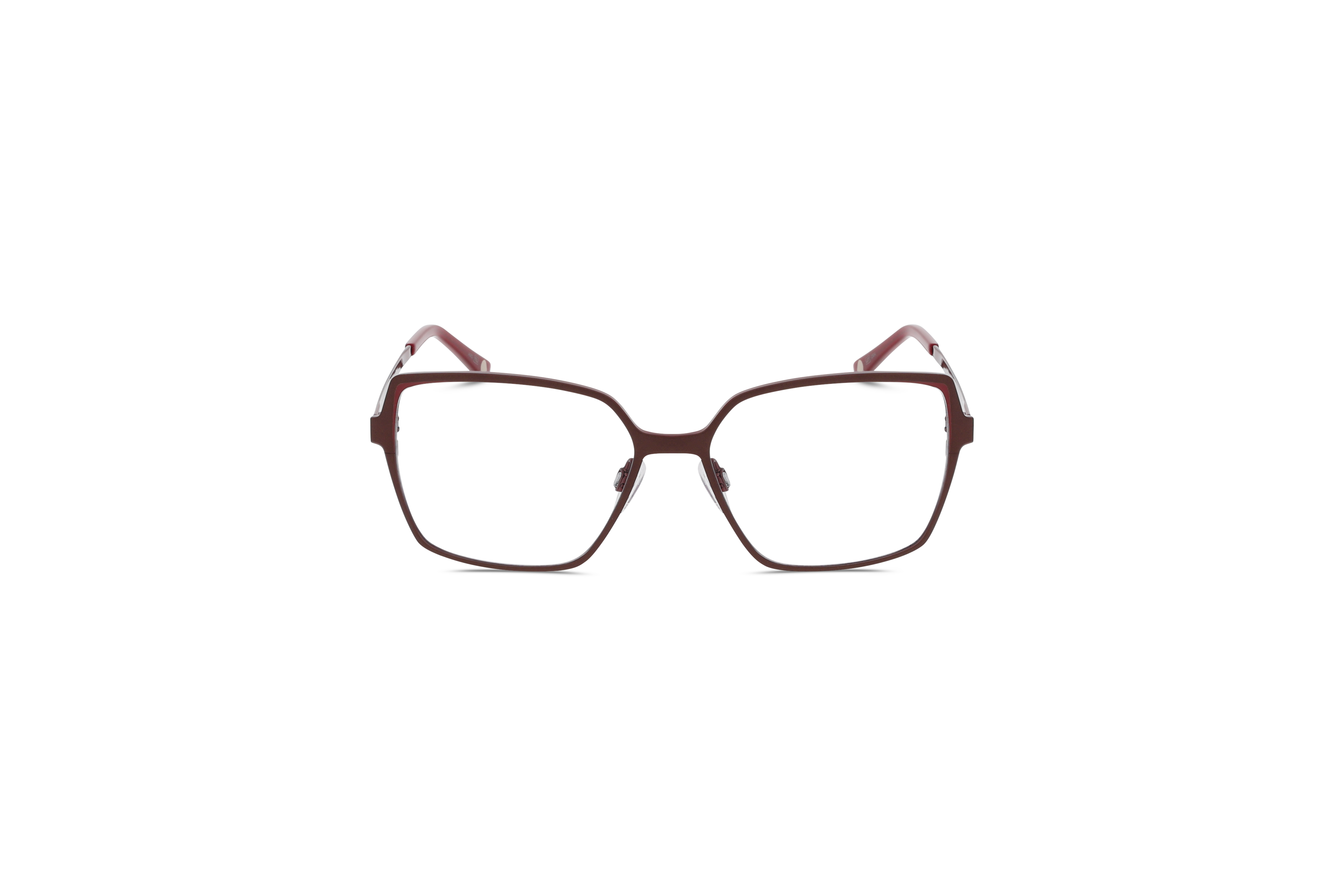 Die Brille KIND 4714596 V25 in Rot auf weißem Hintergrund in Frontalansicht.