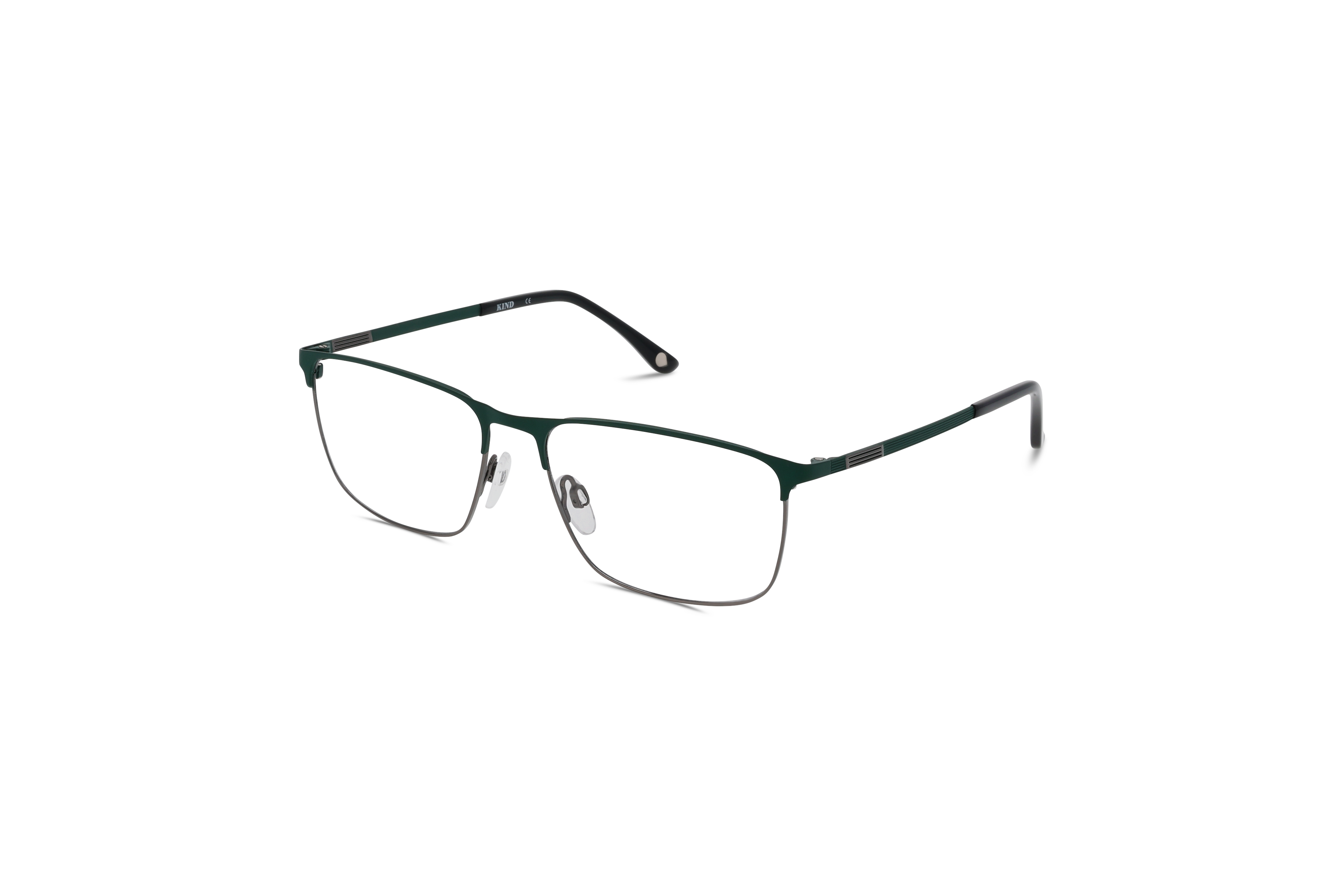 45° Ansicht der Brille KIND 4714631 V25 in Grün auf weißem Hintergrund.