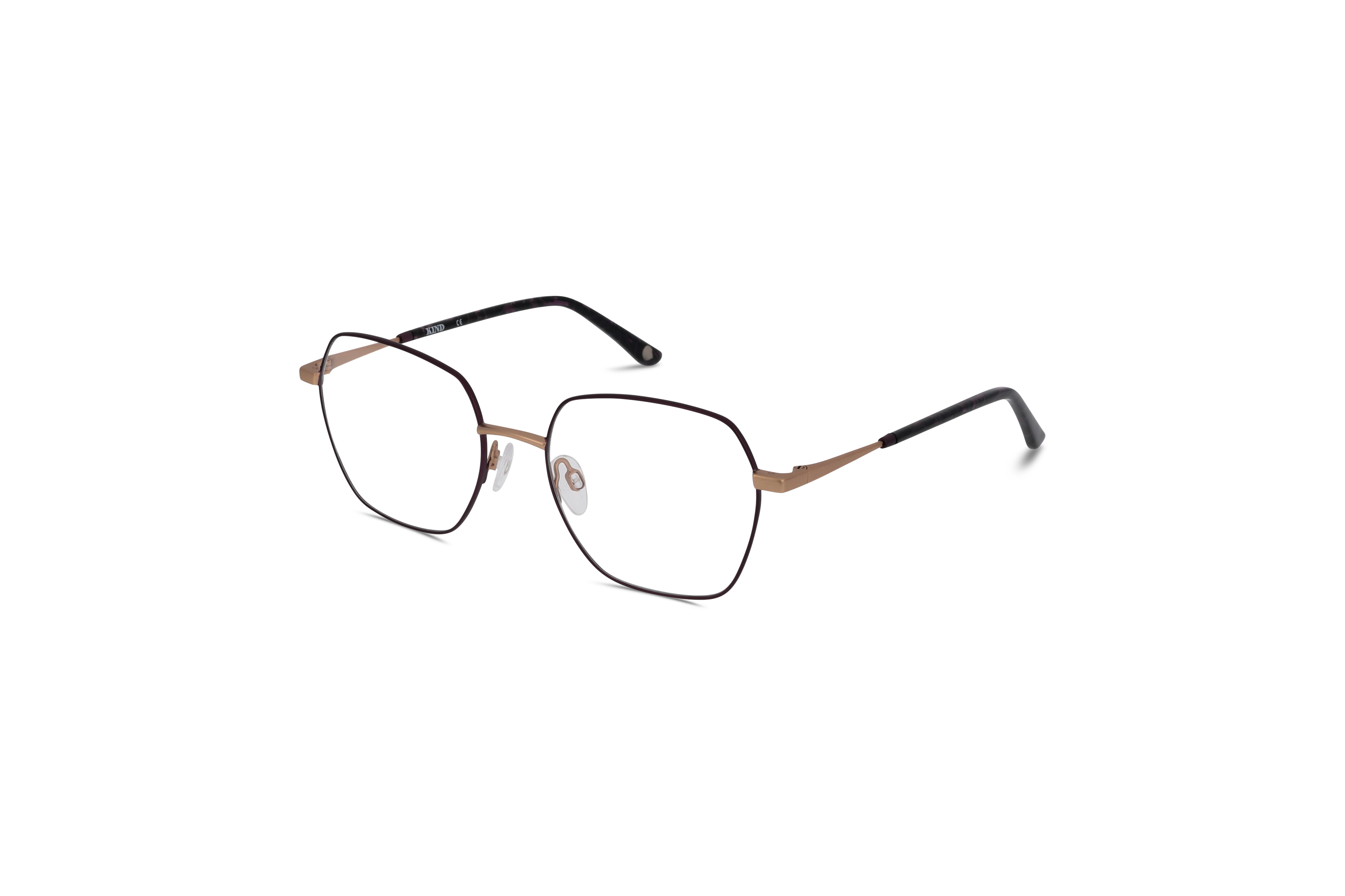 45° Ansicht der Brille KIND 4713106 V25 in Violett auf weißem Hintergrund.