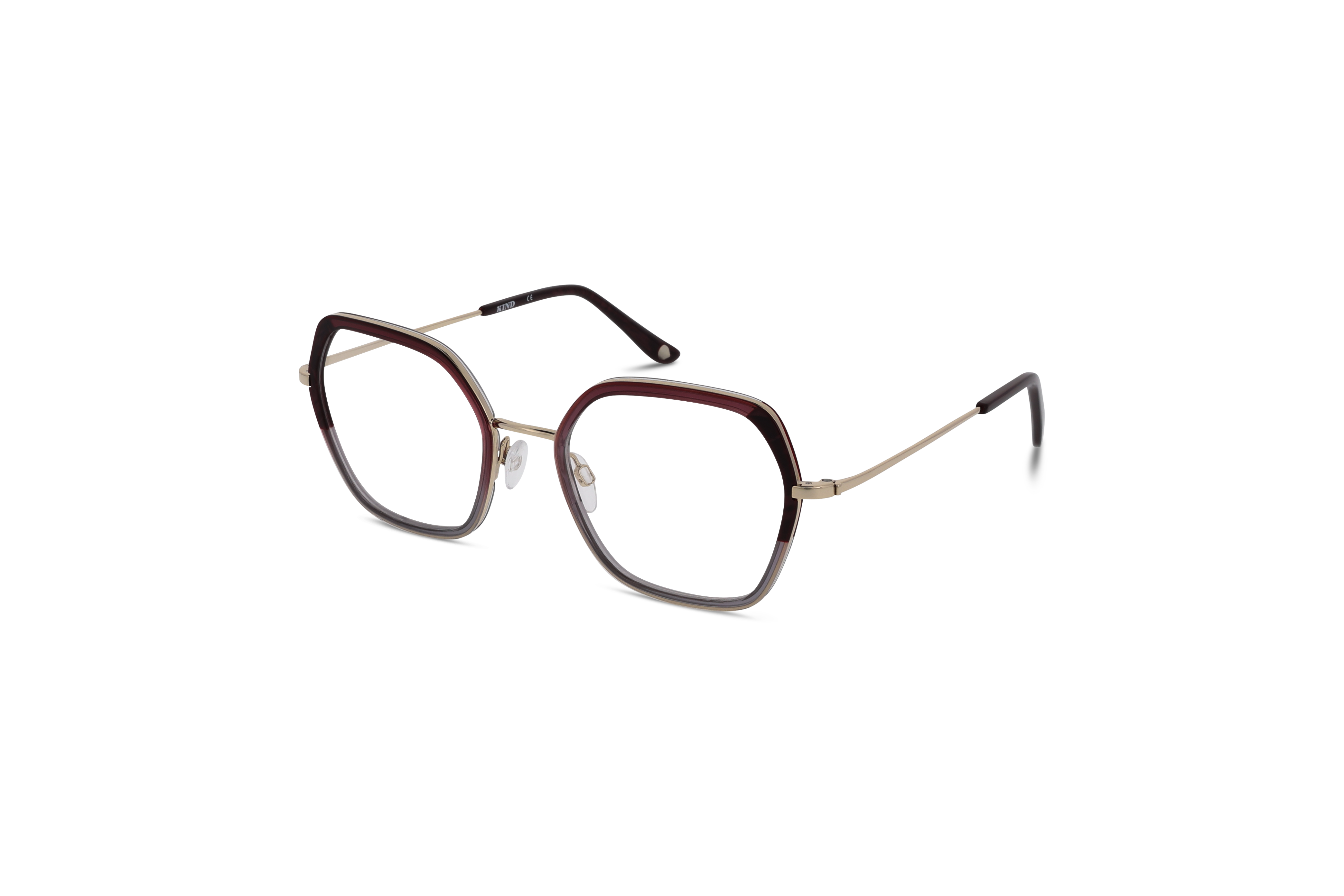 45° Ansicht der Brille KIND 4713102 V25 in Rot auf weißem Hintergrund.