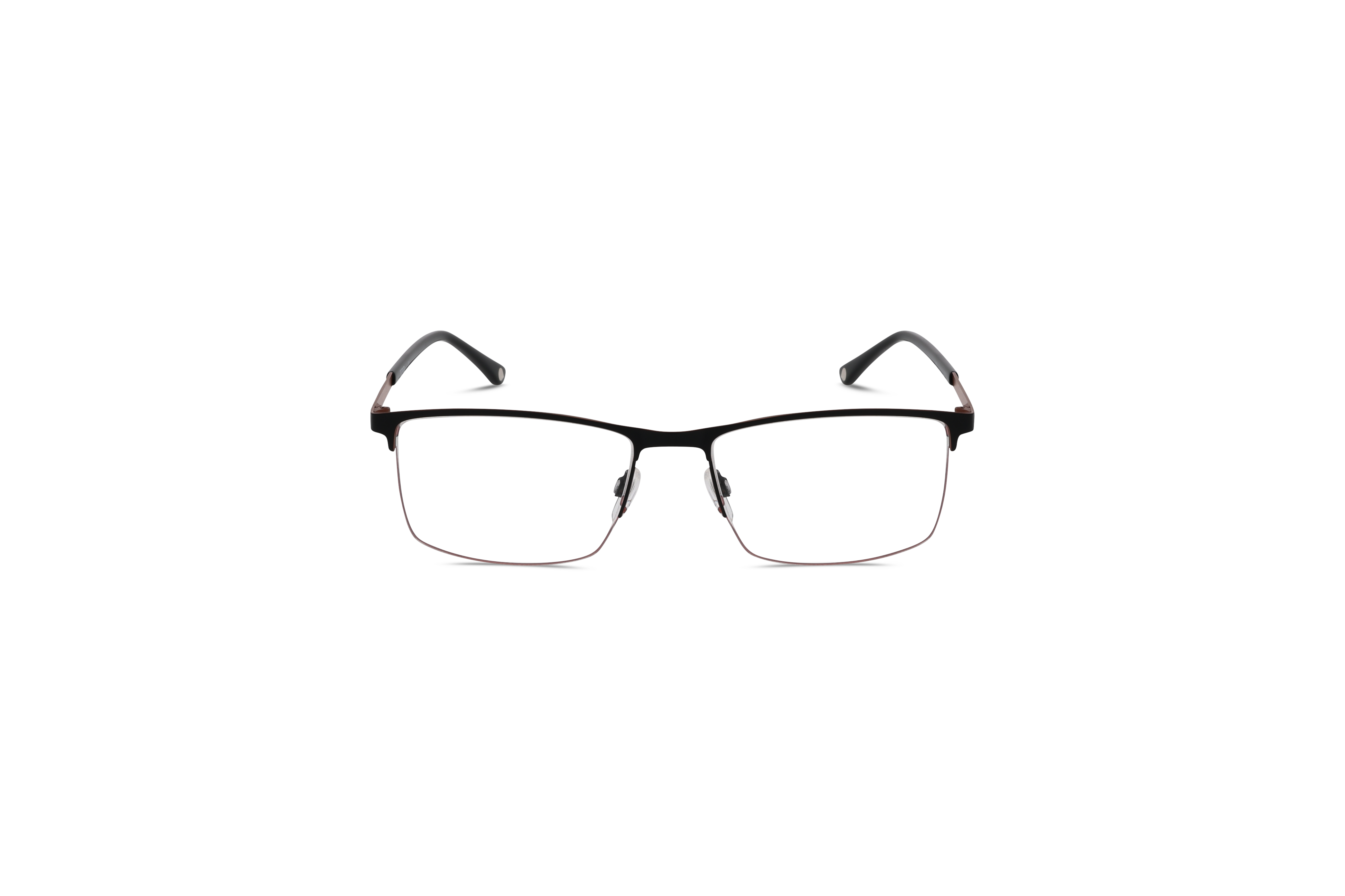 Die Brille KIND 4712457 V25 in Schwarz auf weißem Hintergrund in Frontalansicht.