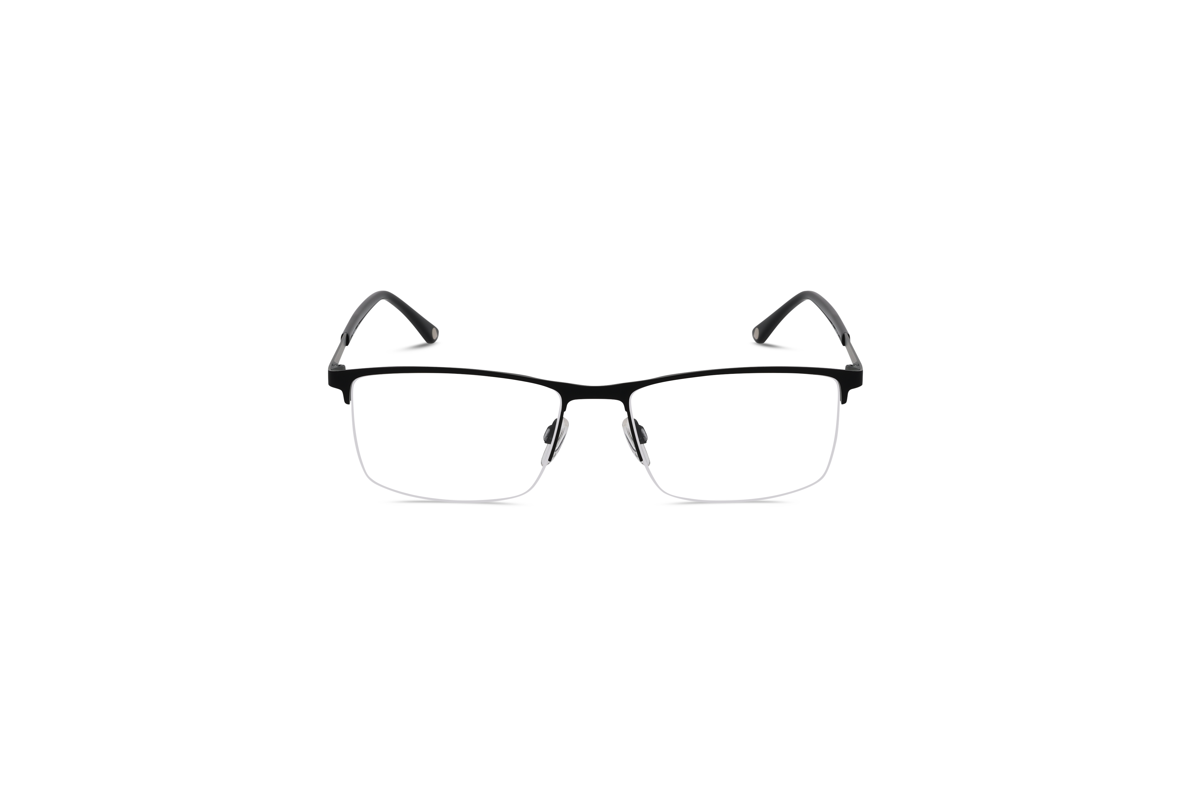 Die Brille KIND 4712457 V25 in Schwarz auf weißem Hintergrund in Frontalansicht.