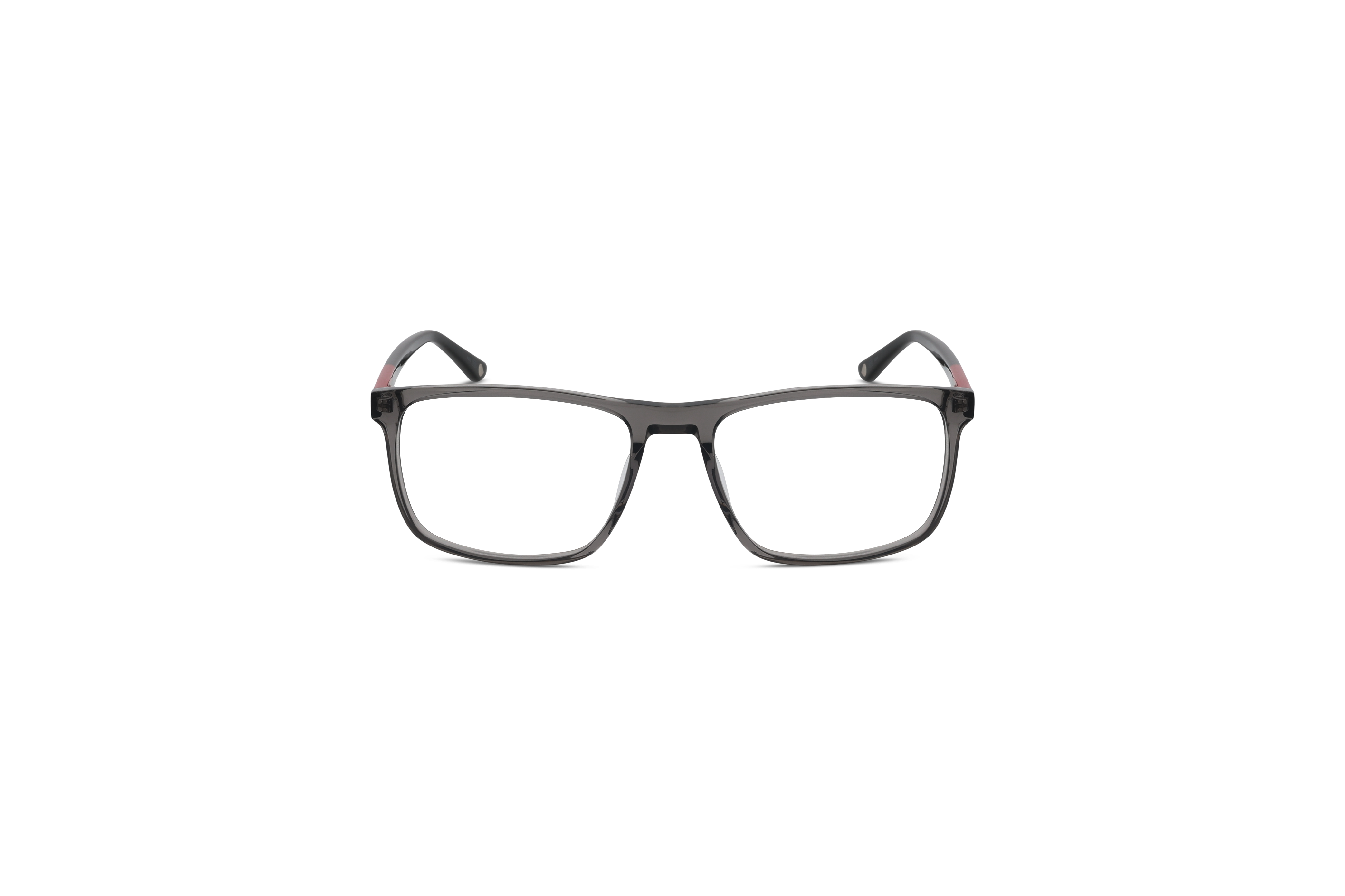 Die Brille KIND 4716589 V25 in Grau auf weißem Hintergrund in Frontalansicht.