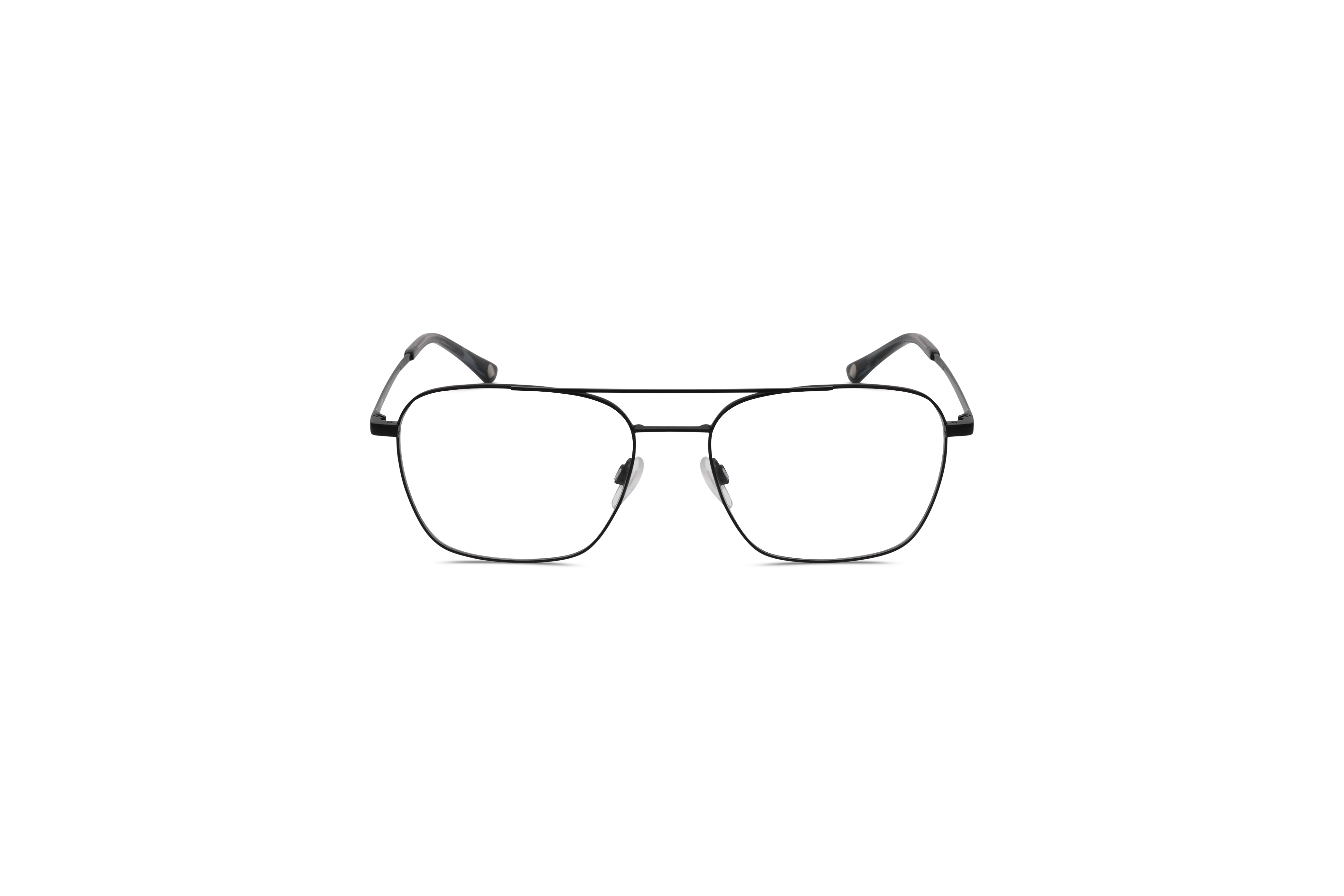 Die Brille KIND 4712515 V25 in Schwarz auf weißem Hintergrund in Frontalansicht.