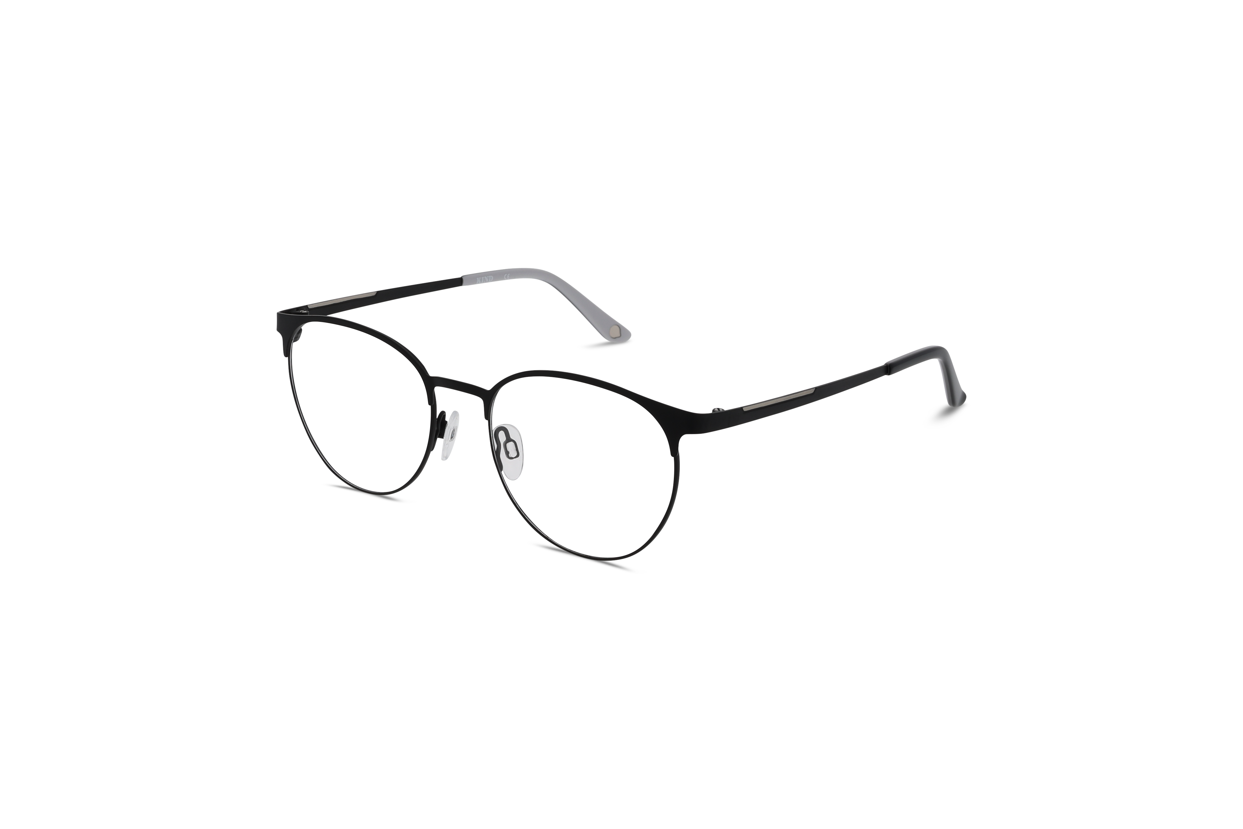 45° Ansicht der Brille KIND 4712551 V25 in Schwarz auf weißem Hintergrund.