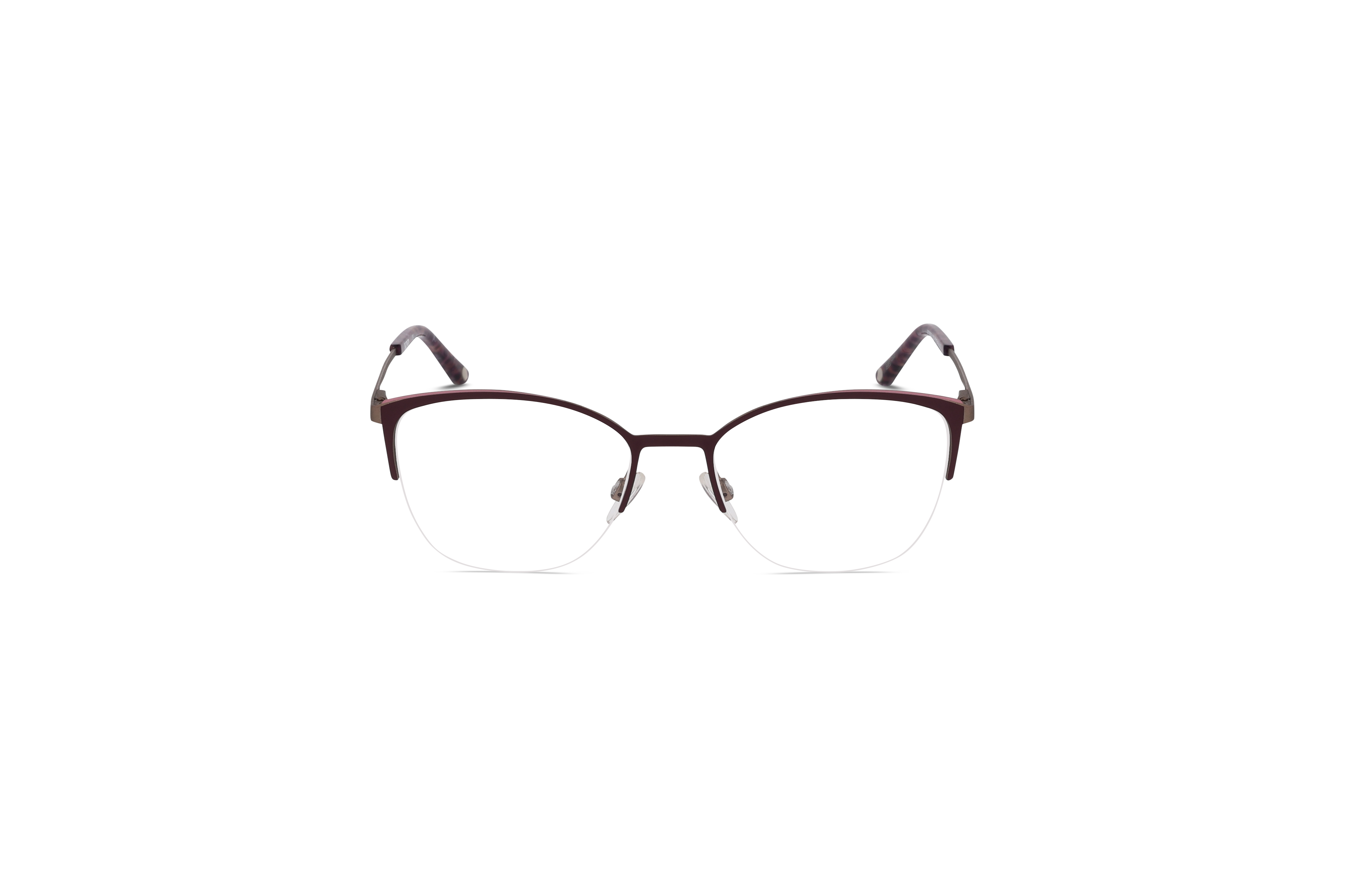 Die Brille KIND 4713028 V25 in Violett auf weißem Hintergrund in Frontalansicht.