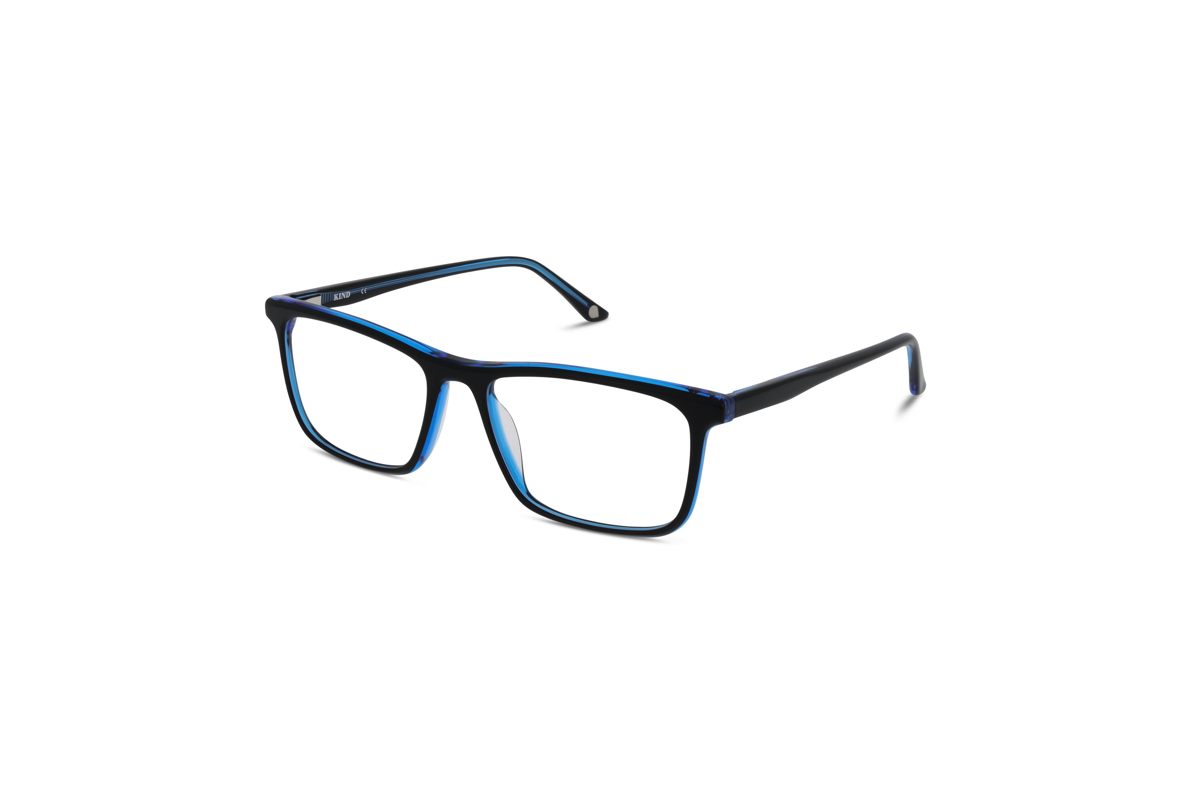 45° Ansicht der Brille KIND 4716601 V25 in Schwarz auf weißem Hintergrund.