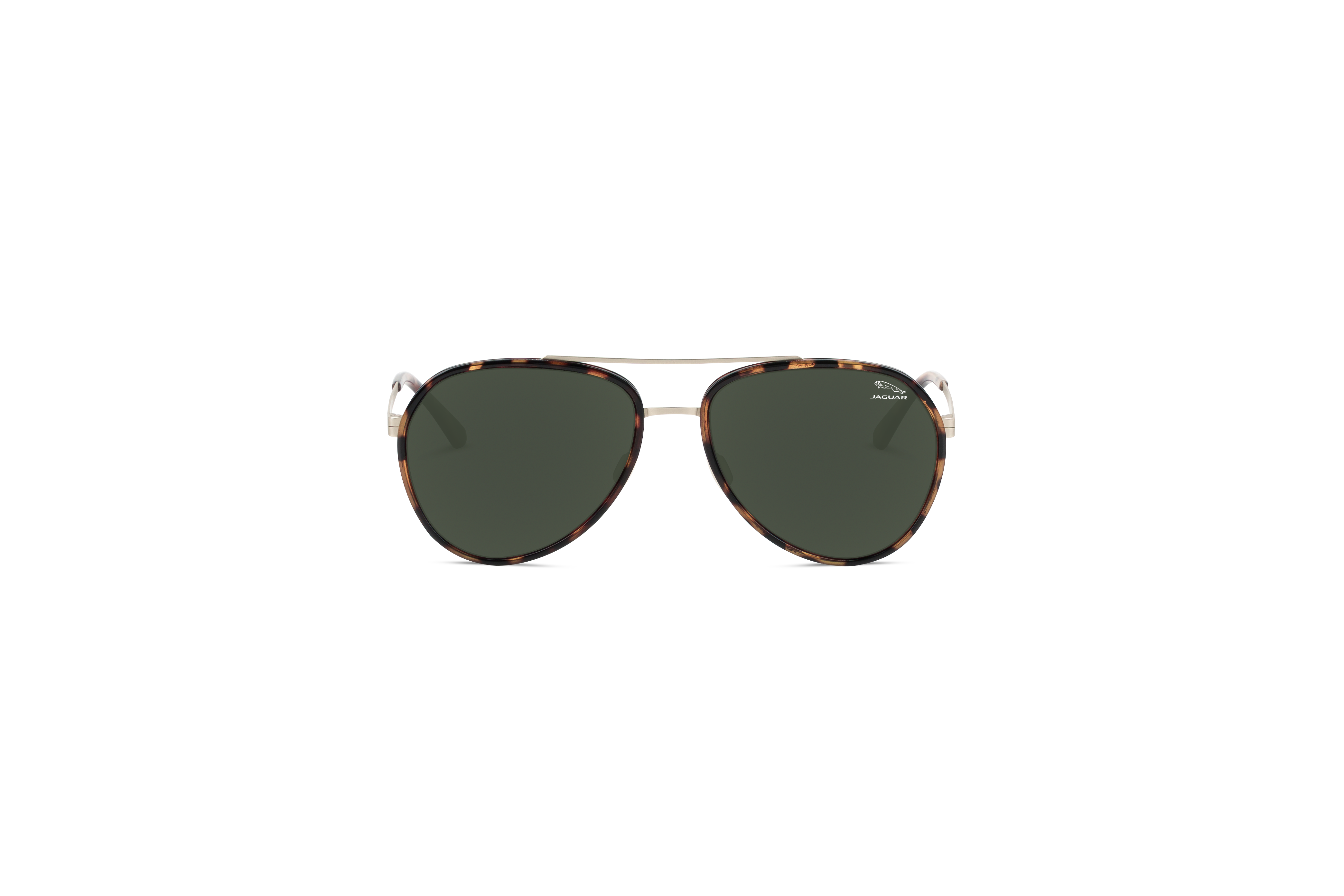 Die Sonnenbrille Jaguar 37585 in Braun auf weißem Hintergrund in Frontalansicht.