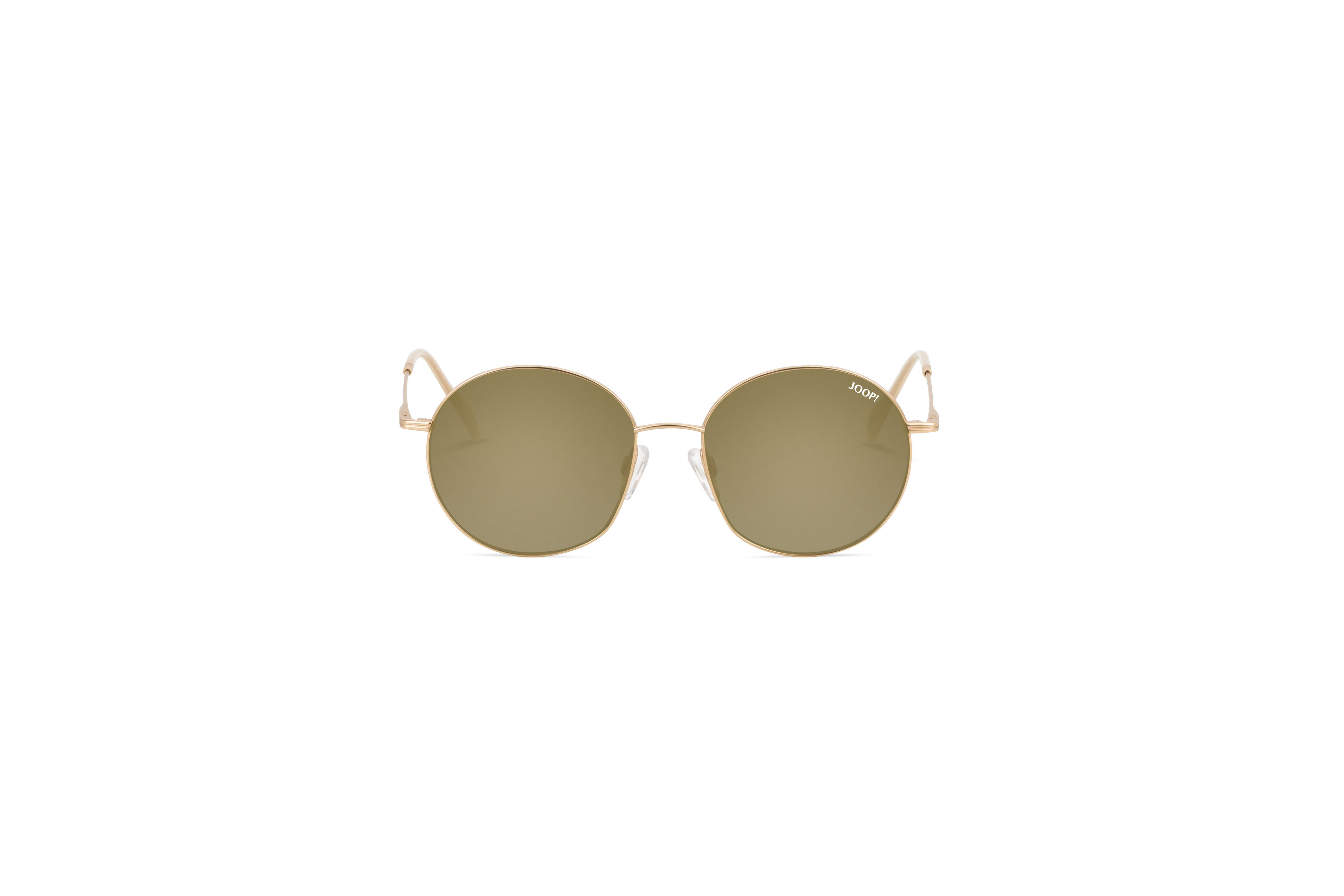 Die Sonnenbrille JOOP! 87365 in Gold auf weißem Hintergrund in Frontalansicht.