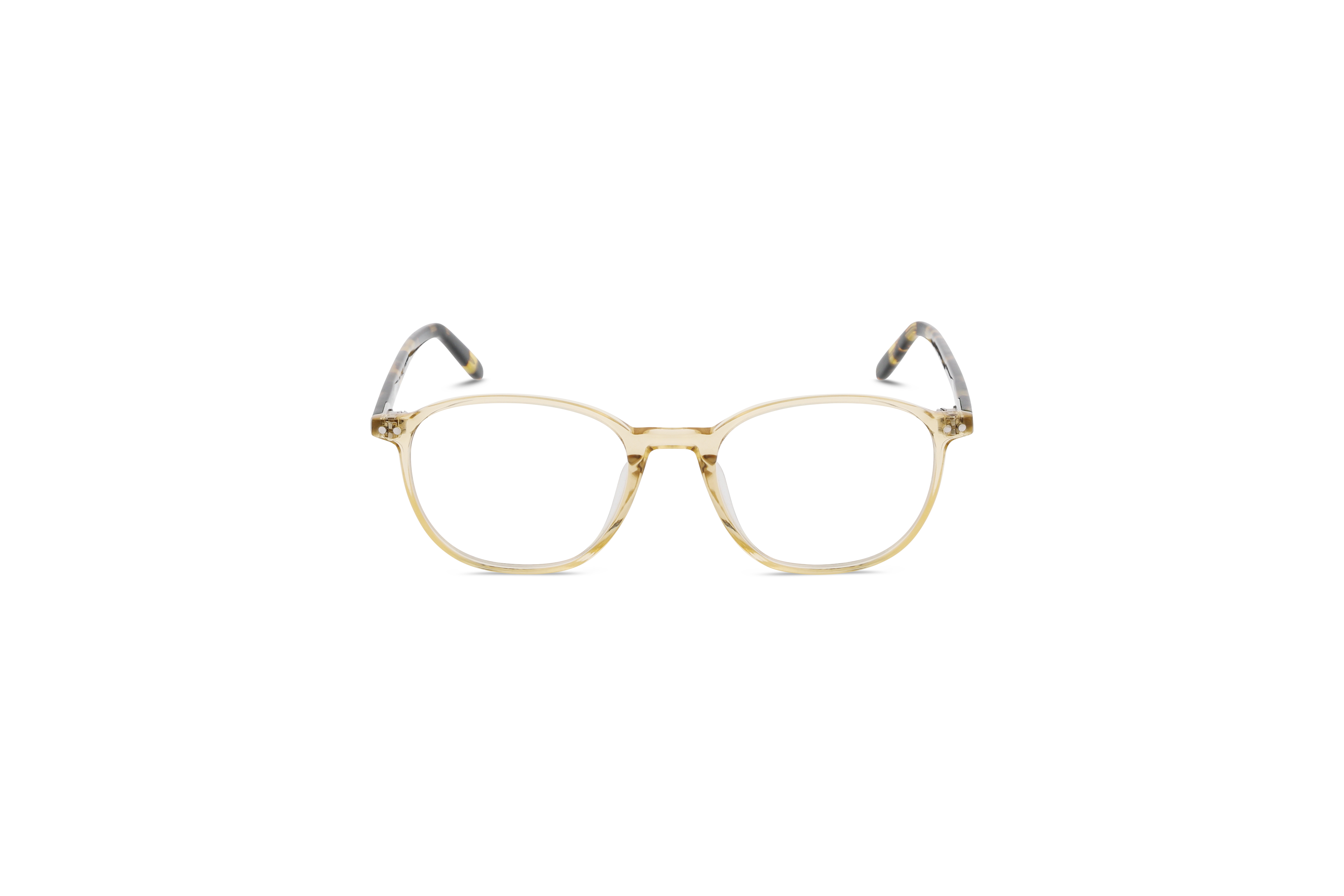 Die Brille Jaguar 31708 in Gelb auf weißem Hintergrund in Frontalansicht.