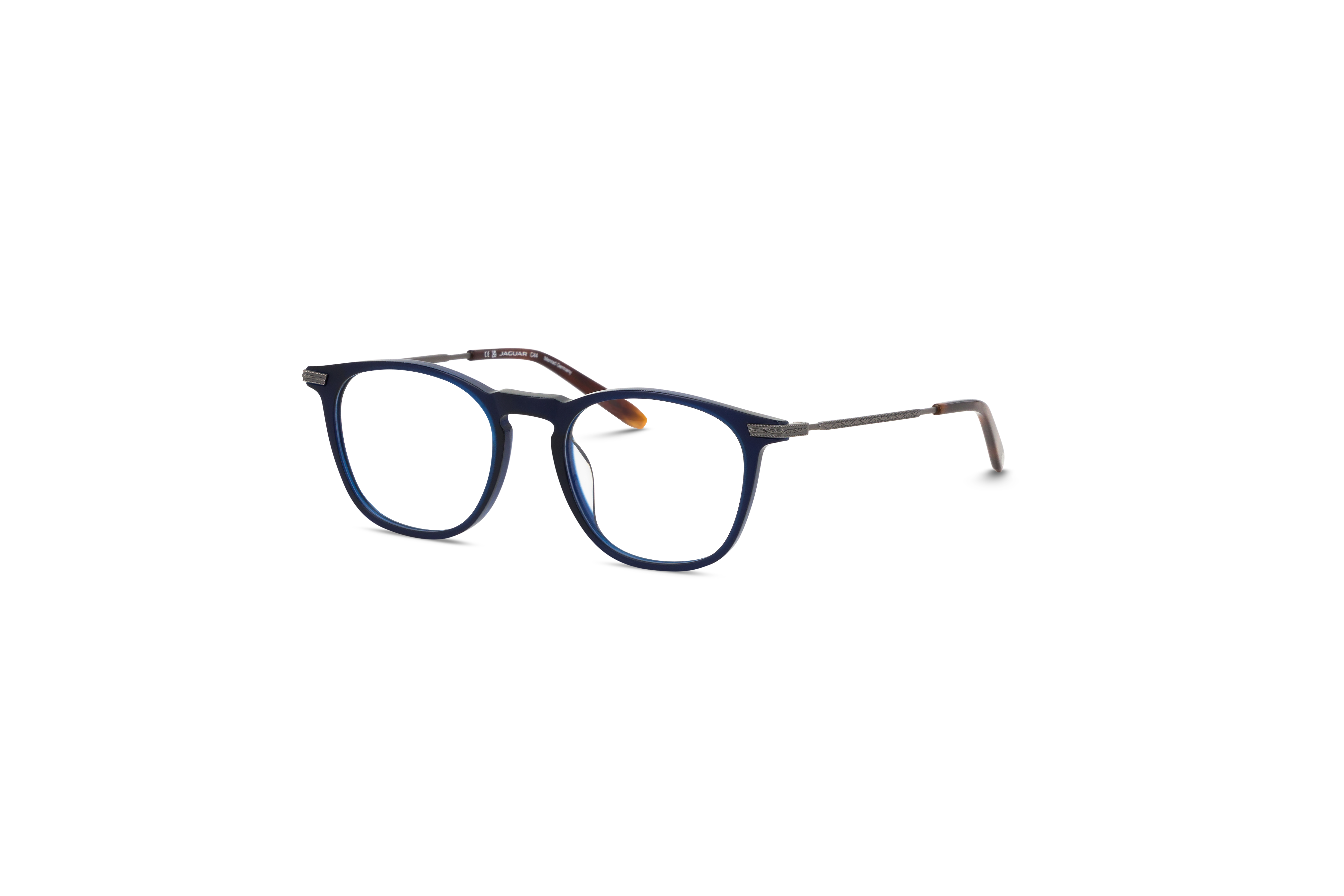 45° Ansicht der Brille Jaguar 32707 in Blau auf weißem Hintergrund.