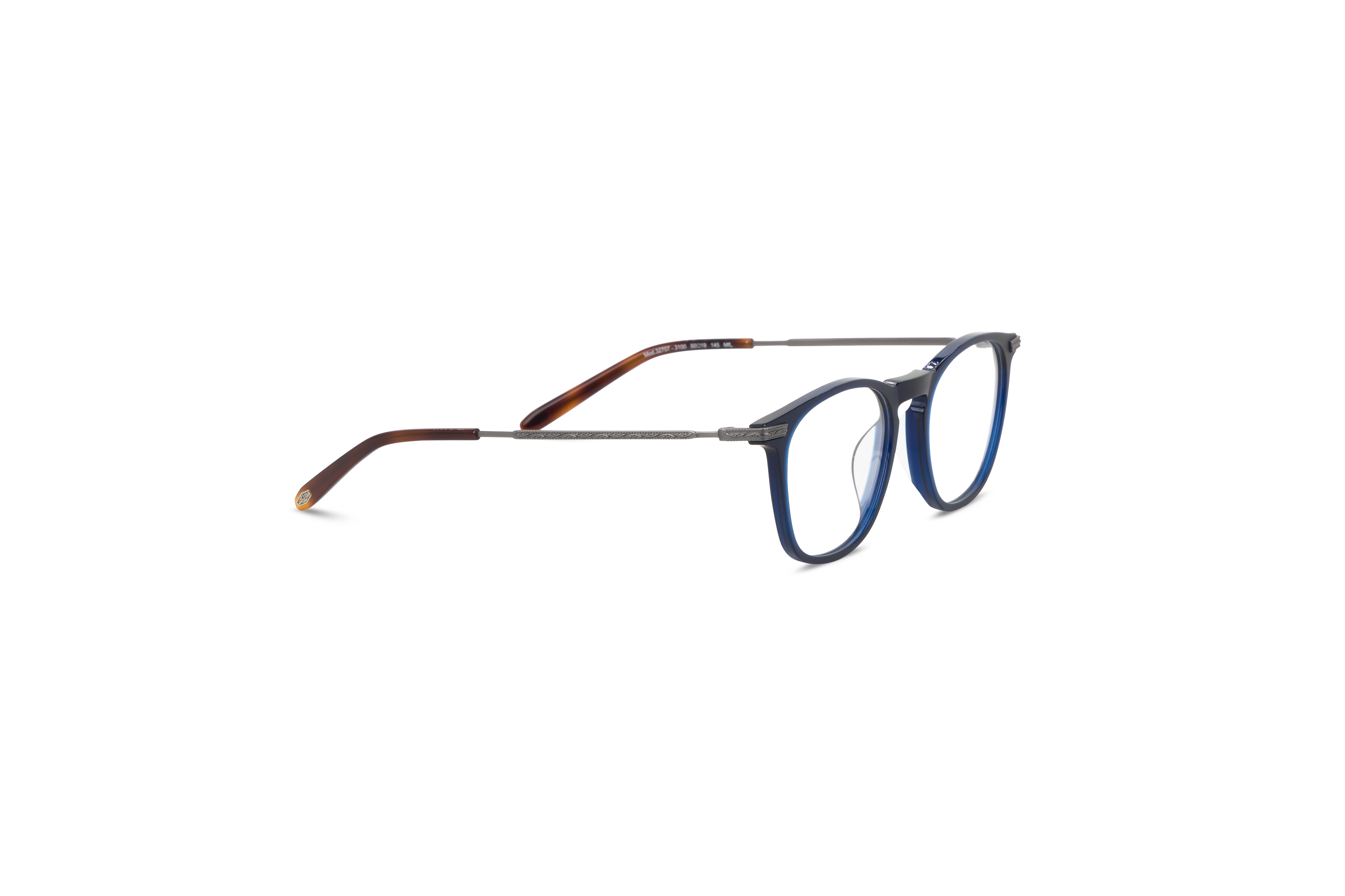 Die Brille Jaguar 32707 in Blau mit Seitenansicht.