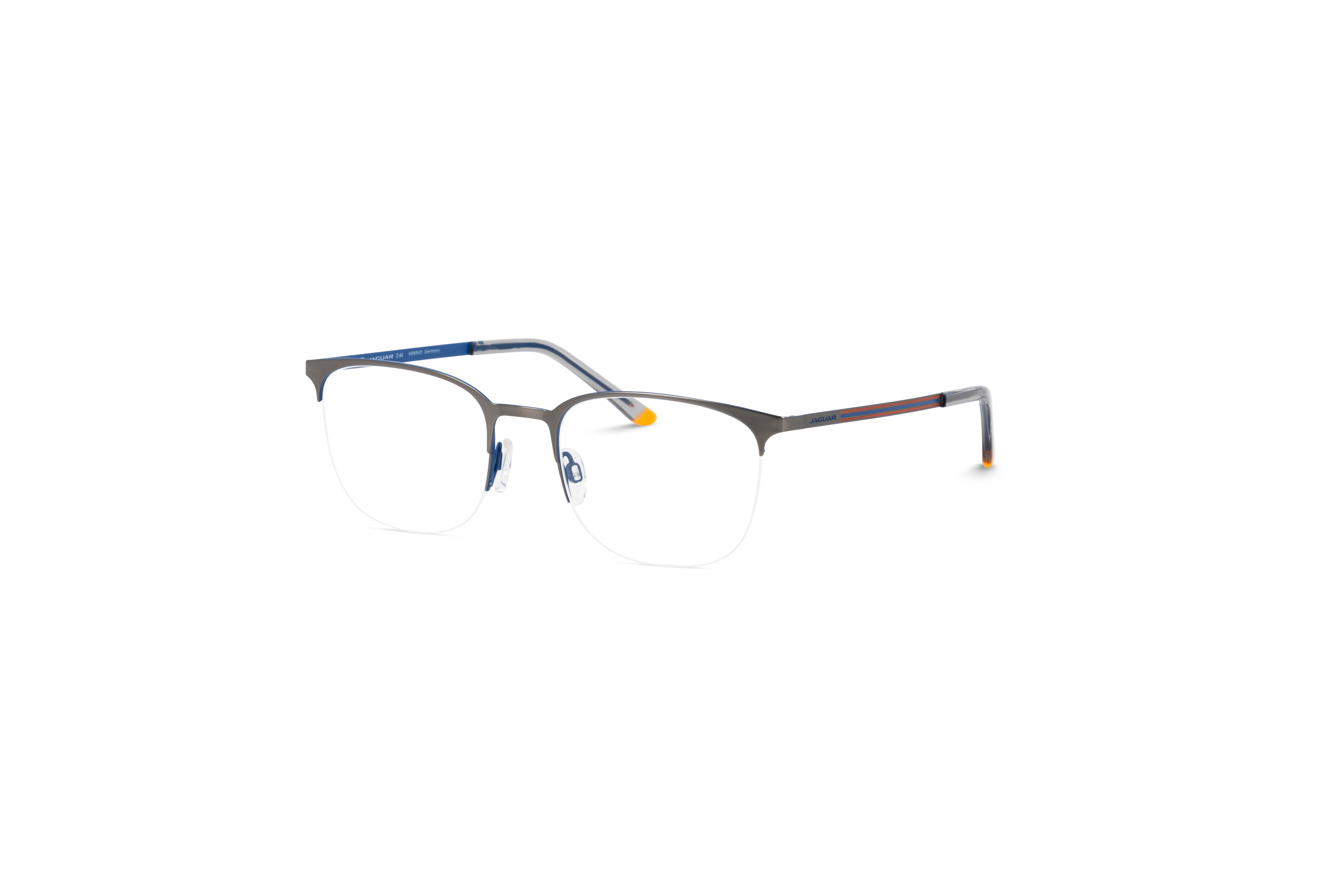 45° Ansicht der Brille Jaguar 33624 in Silber auf weißem Hintergrund.