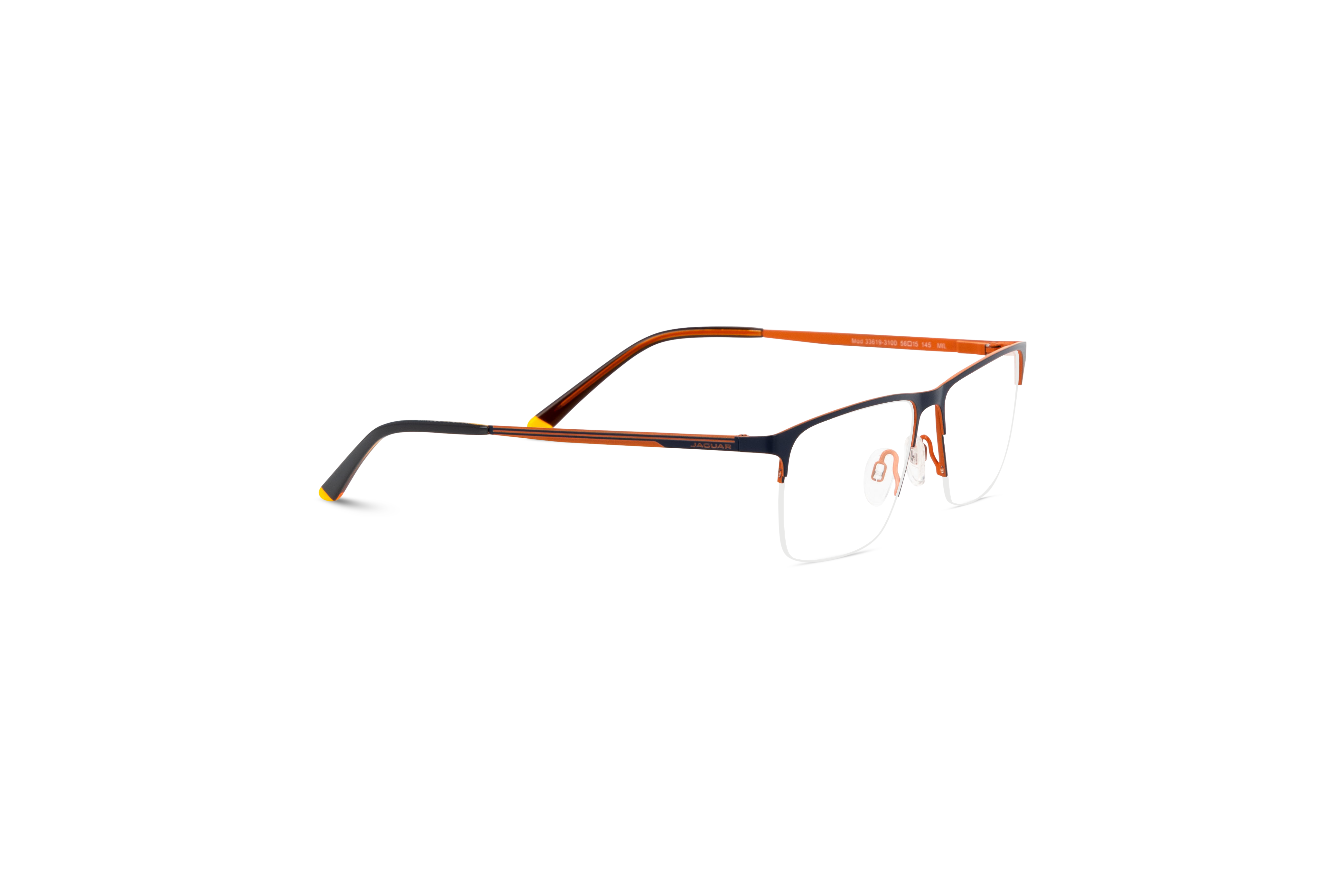Die Brille Jaguar Jaguar 33619 in Schwarz mit Seitenansicht.