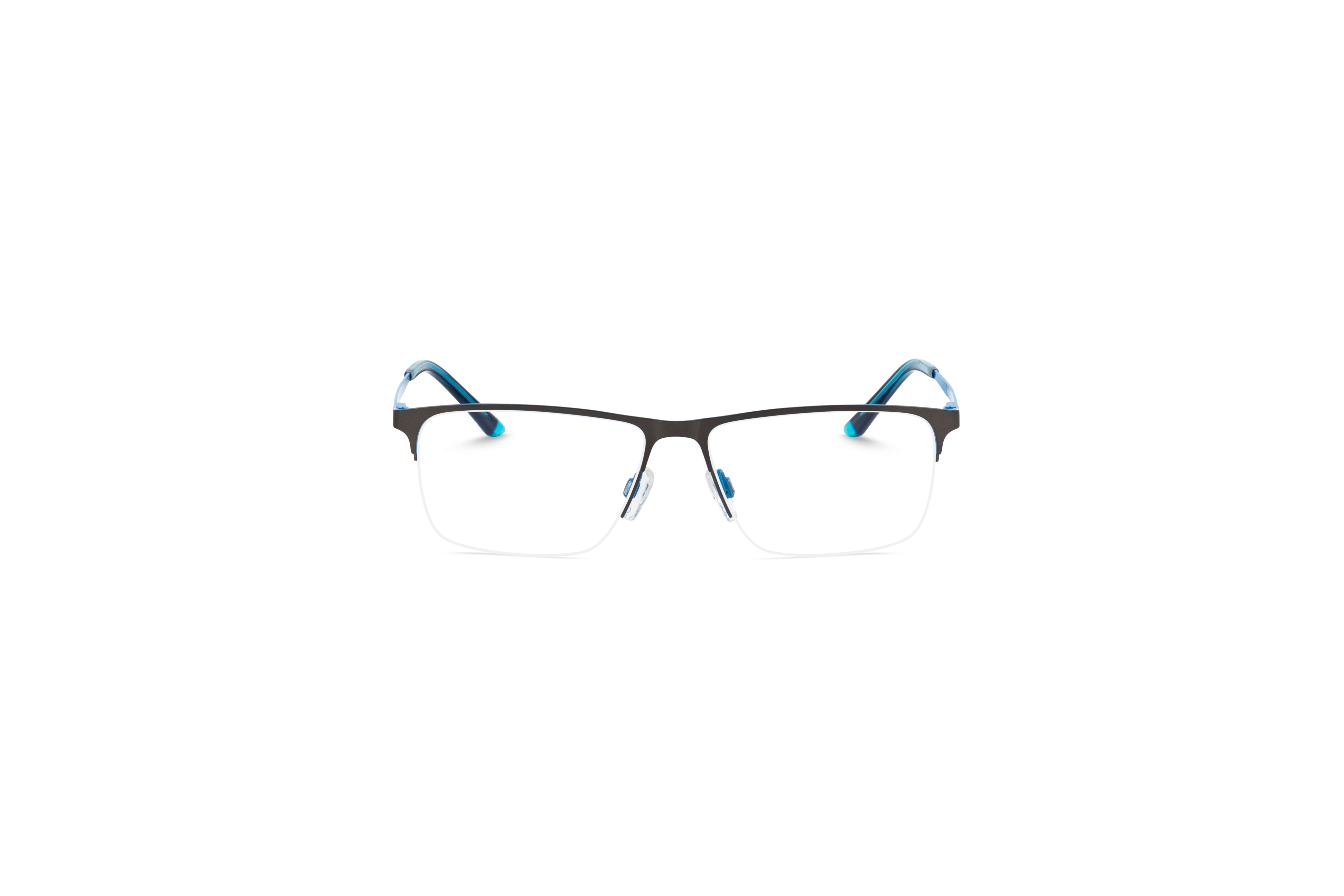 Die Brille Jaguar Jaguar 33619 in Grau auf weißem Hintergrund in Frontalansicht.