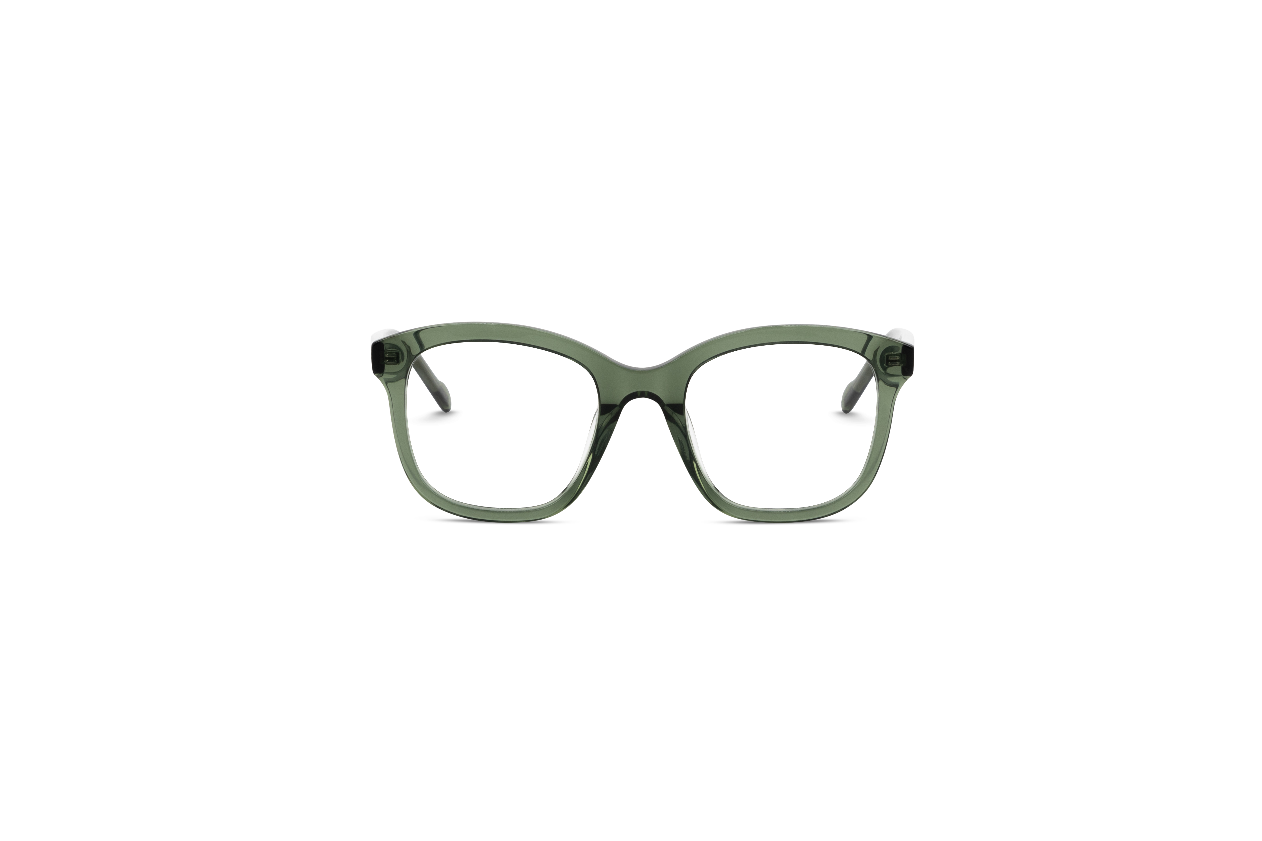 Die Brille JOOP! 81208 in Grün auf weißem Hintergrund in Frontalansicht.