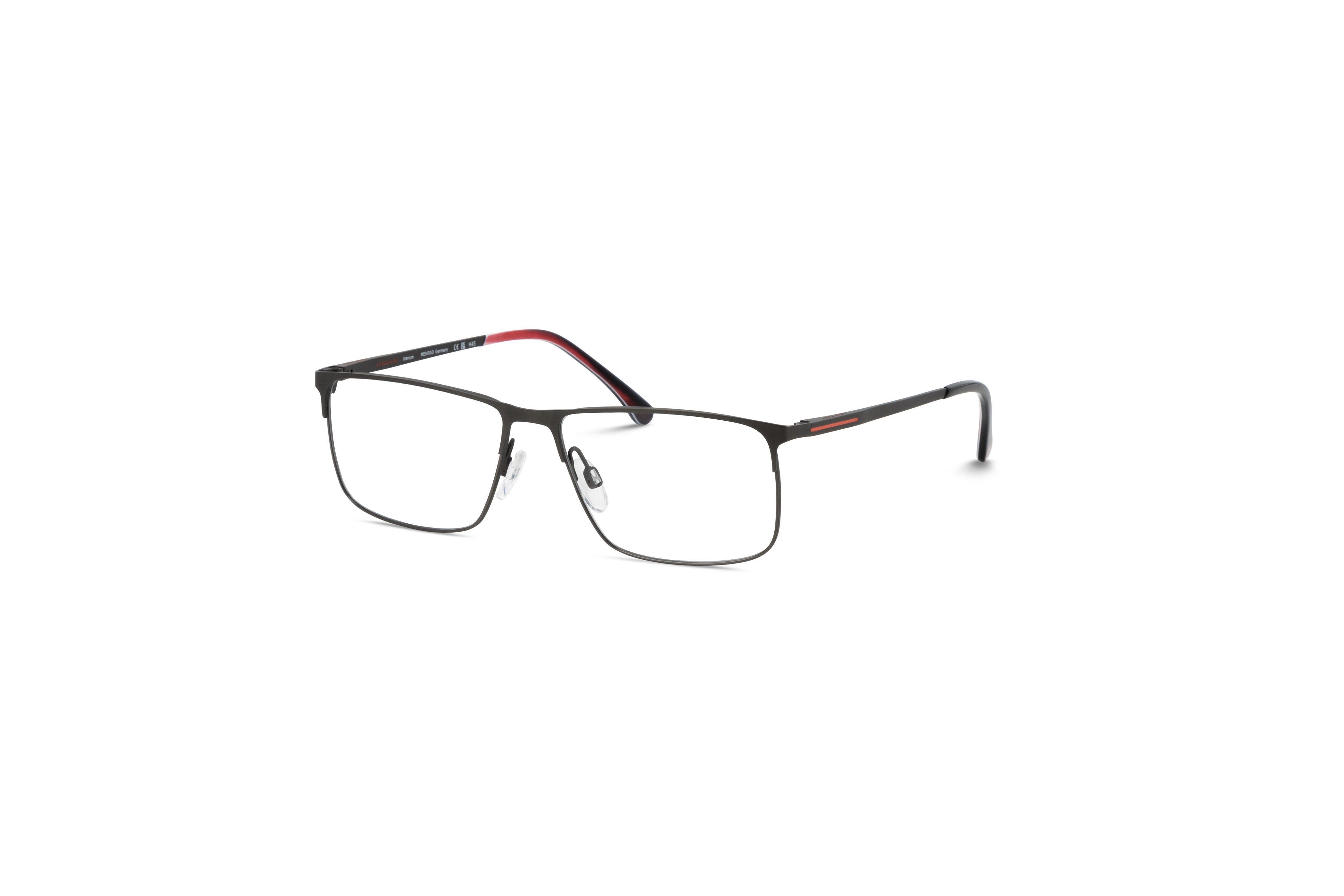 45° Ansicht der Brille Jaguar 35602 in Schwarz auf weißem Hintergrund.