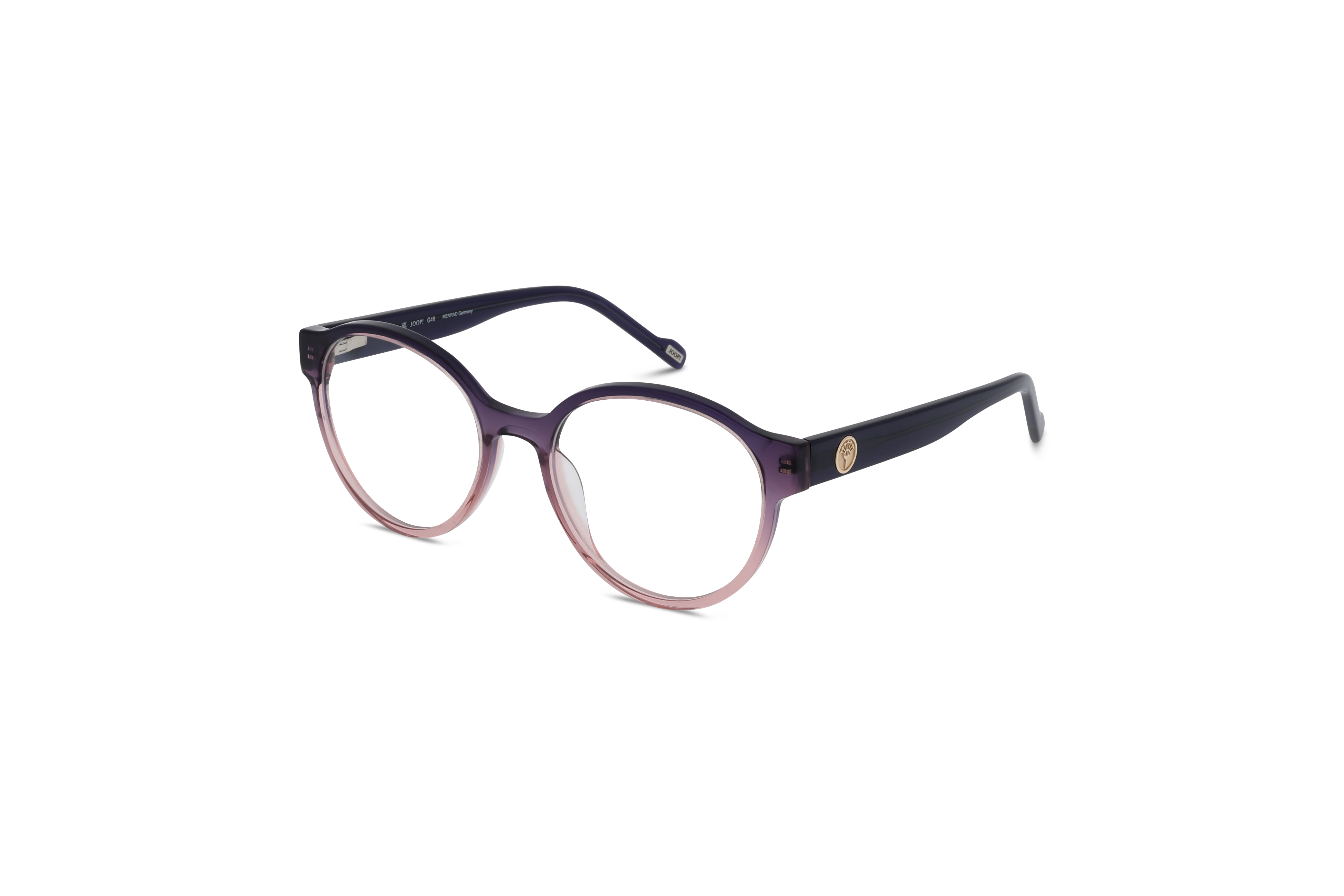 45° Ansicht der Brille JOOP! 81216 in Pink auf weißem Hintergrund.