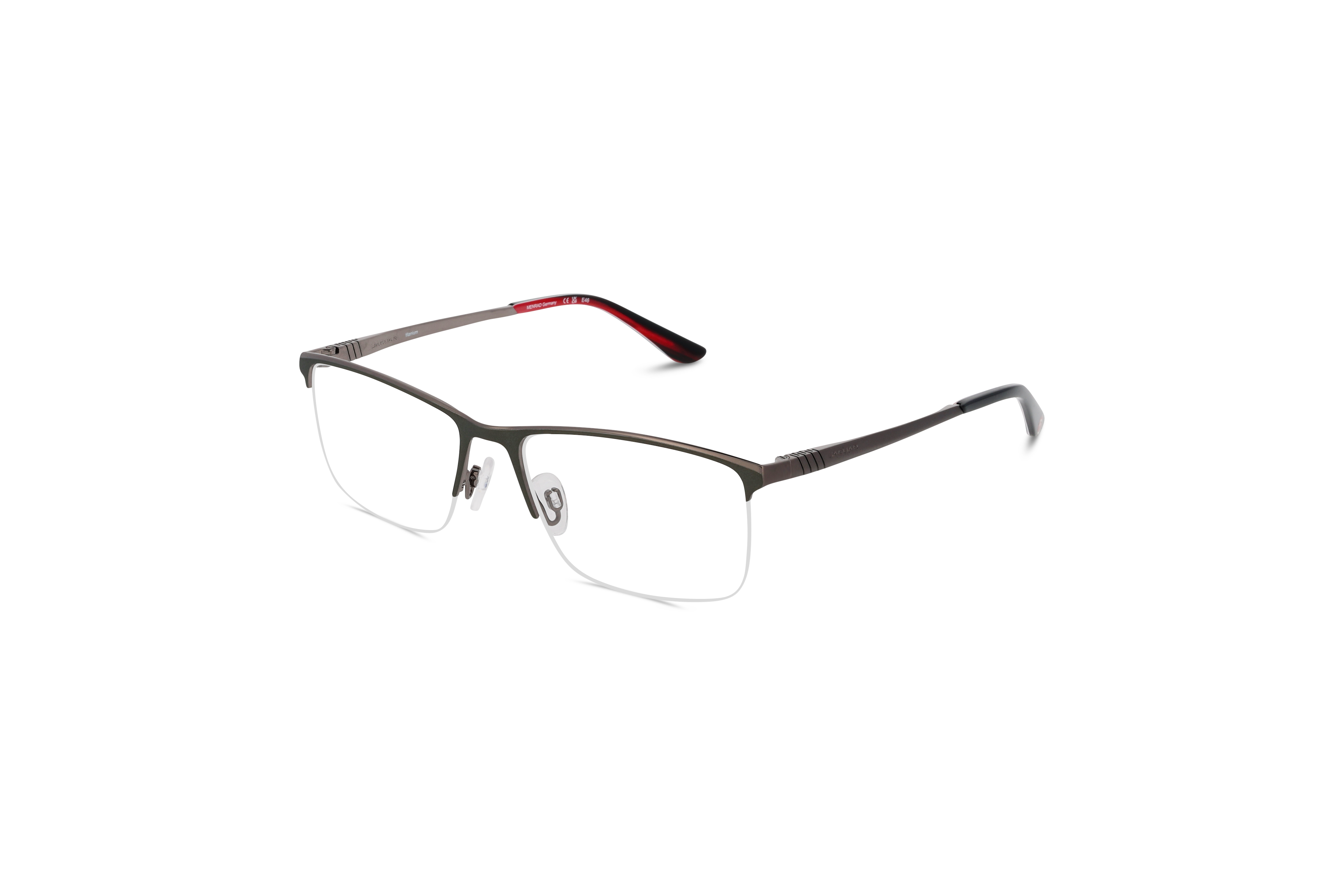 45° Ansicht der Brille Jaguar 35605 in Silber auf weißem Hintergrund.