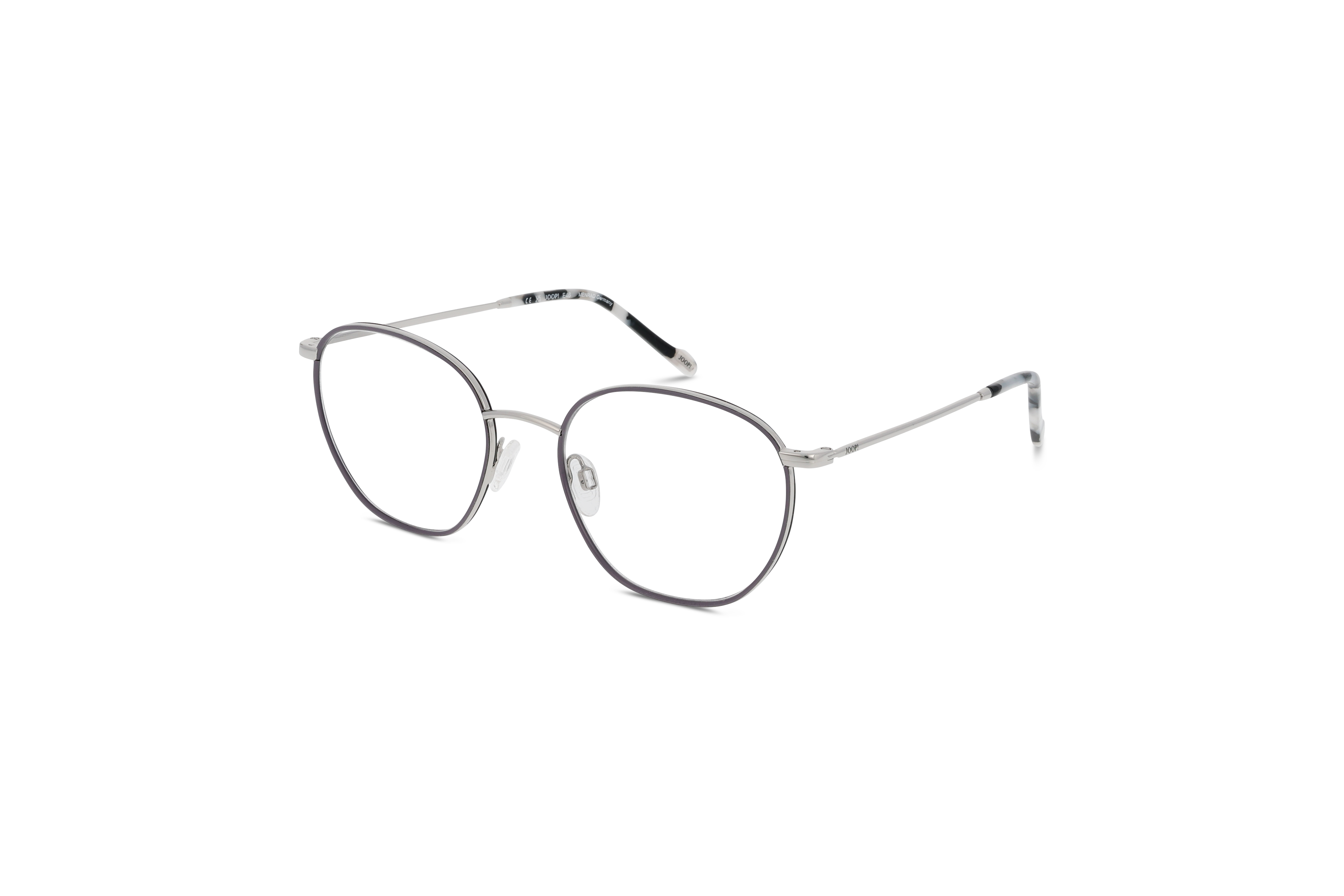 45° Ansicht der Brille JOOP! 83330 in Violett auf weißem Hintergrund.