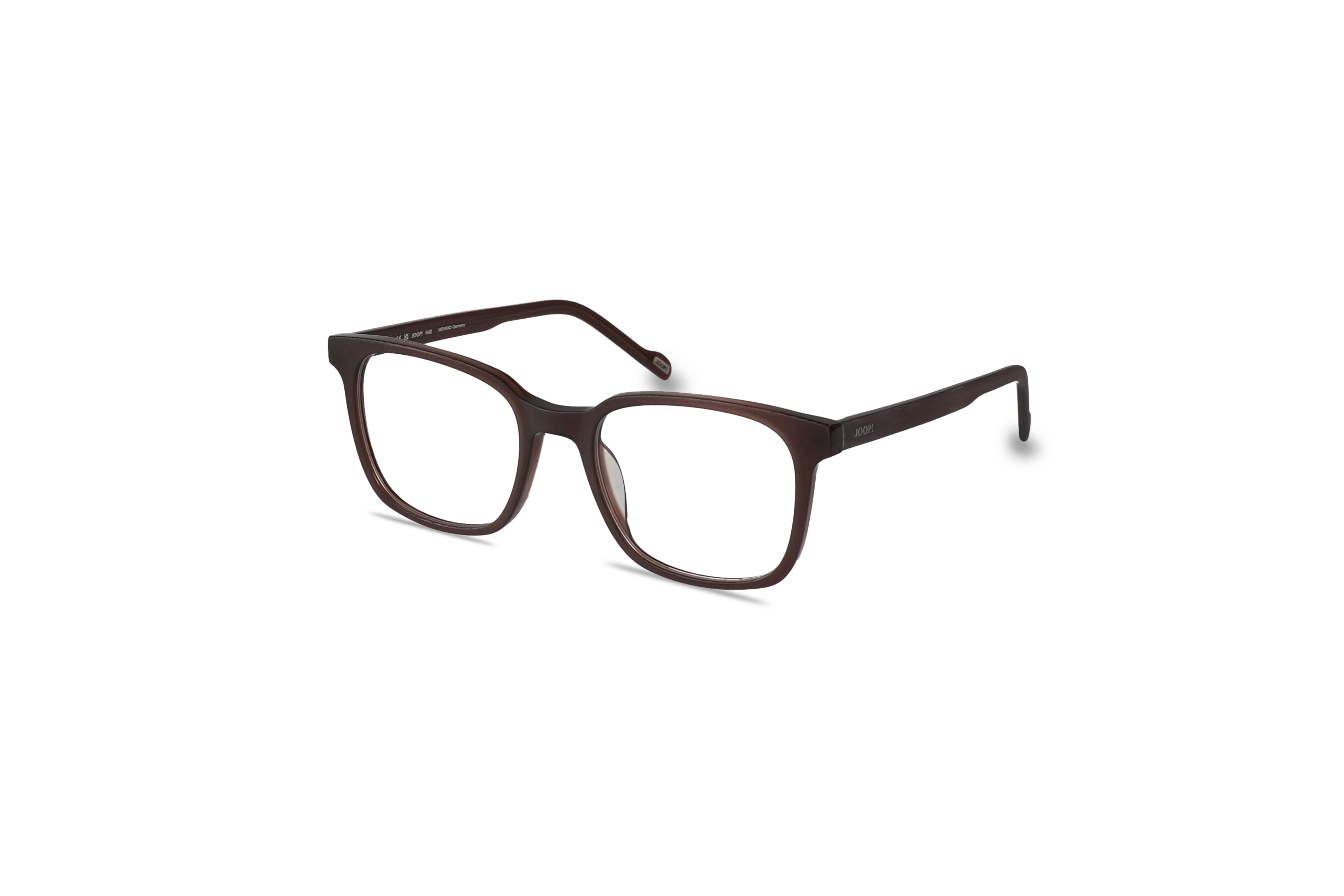 45° Ansicht der Brille JOOP! JOOP! 81225 in Braun auf weißem Hintergrund.