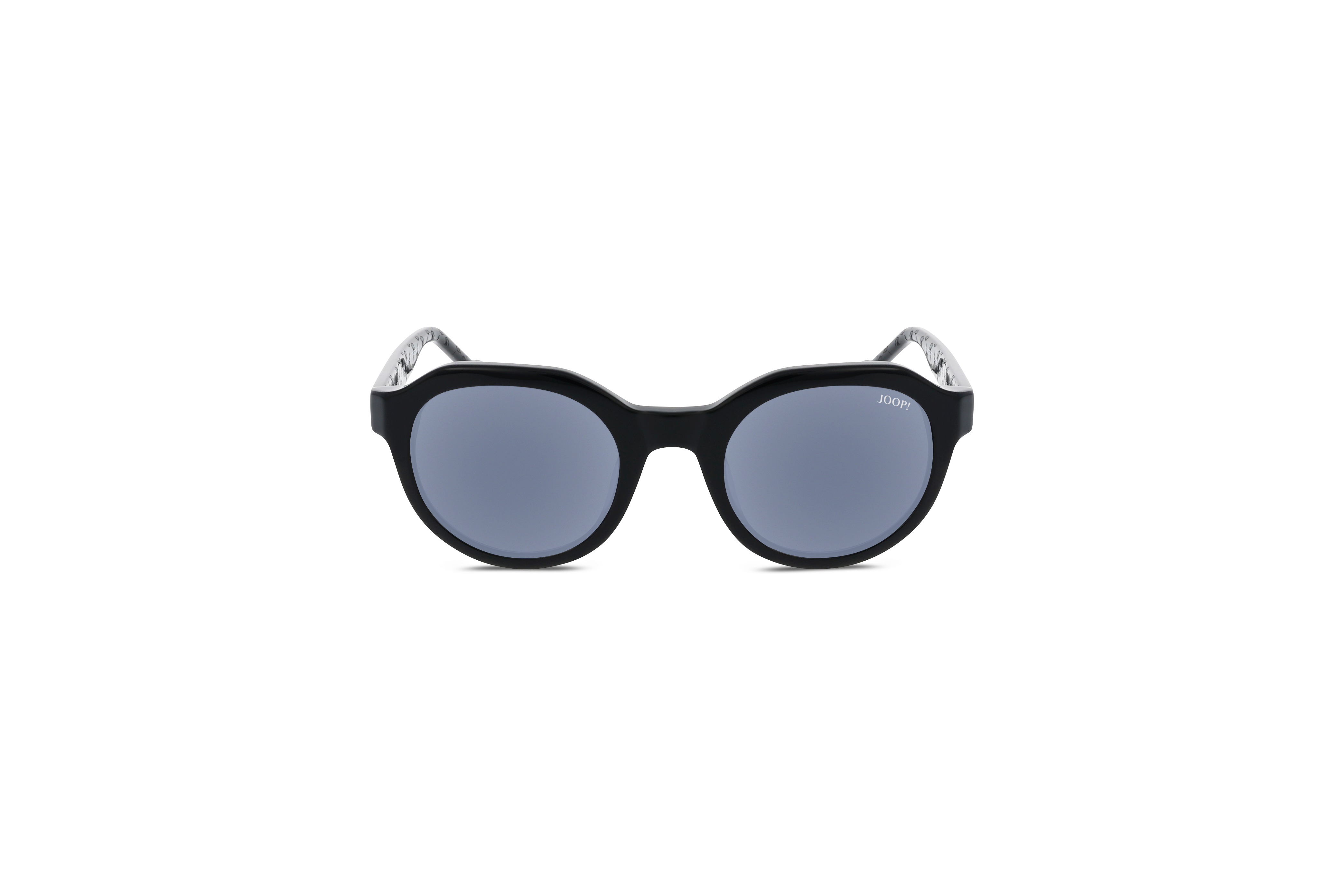 Die Sonnenbrille JOOP! 87122 in Schwarz auf weißem Hintergrund in Frontalansicht.