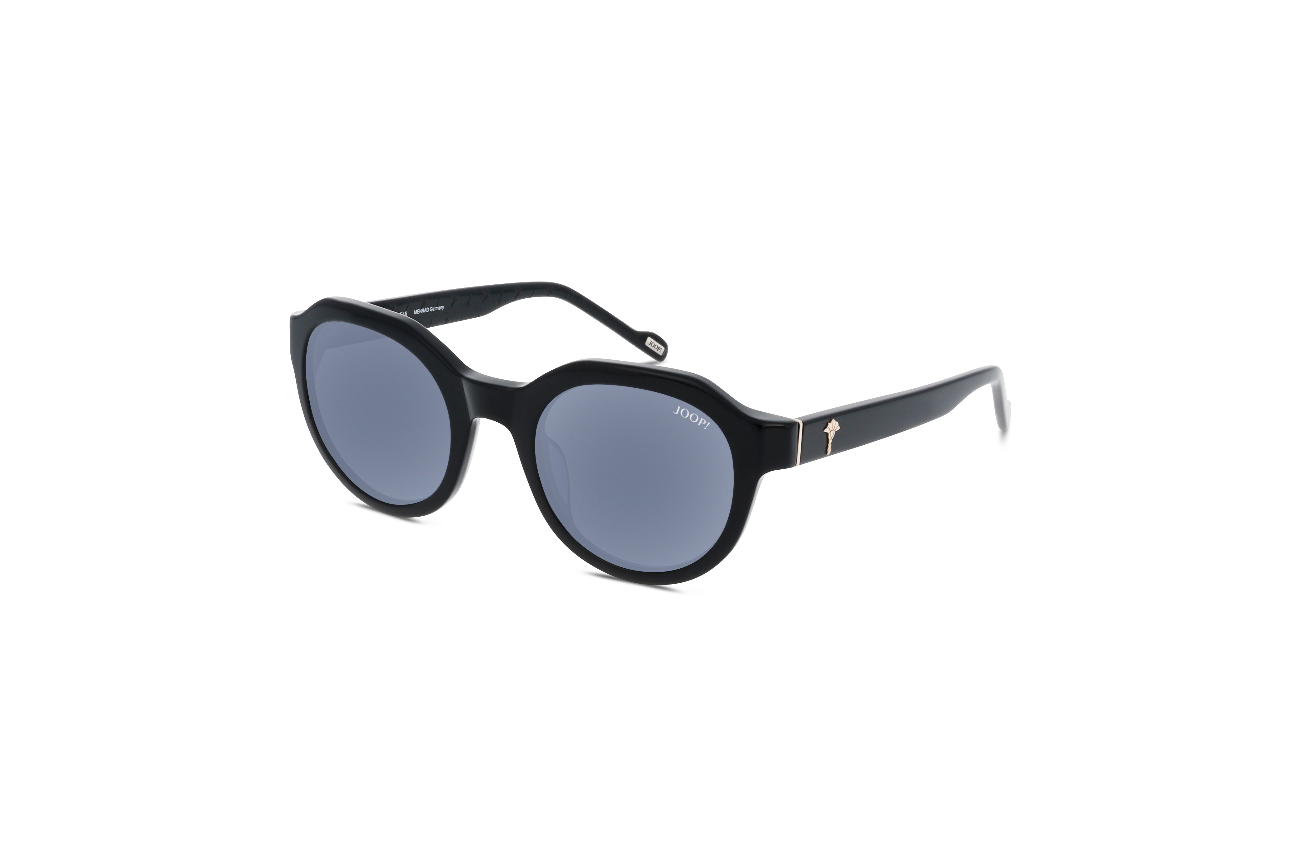 45° Ansicht der Sonnenbrille JOOP! 87122 in Schwarz auf weißem Hintergrund.