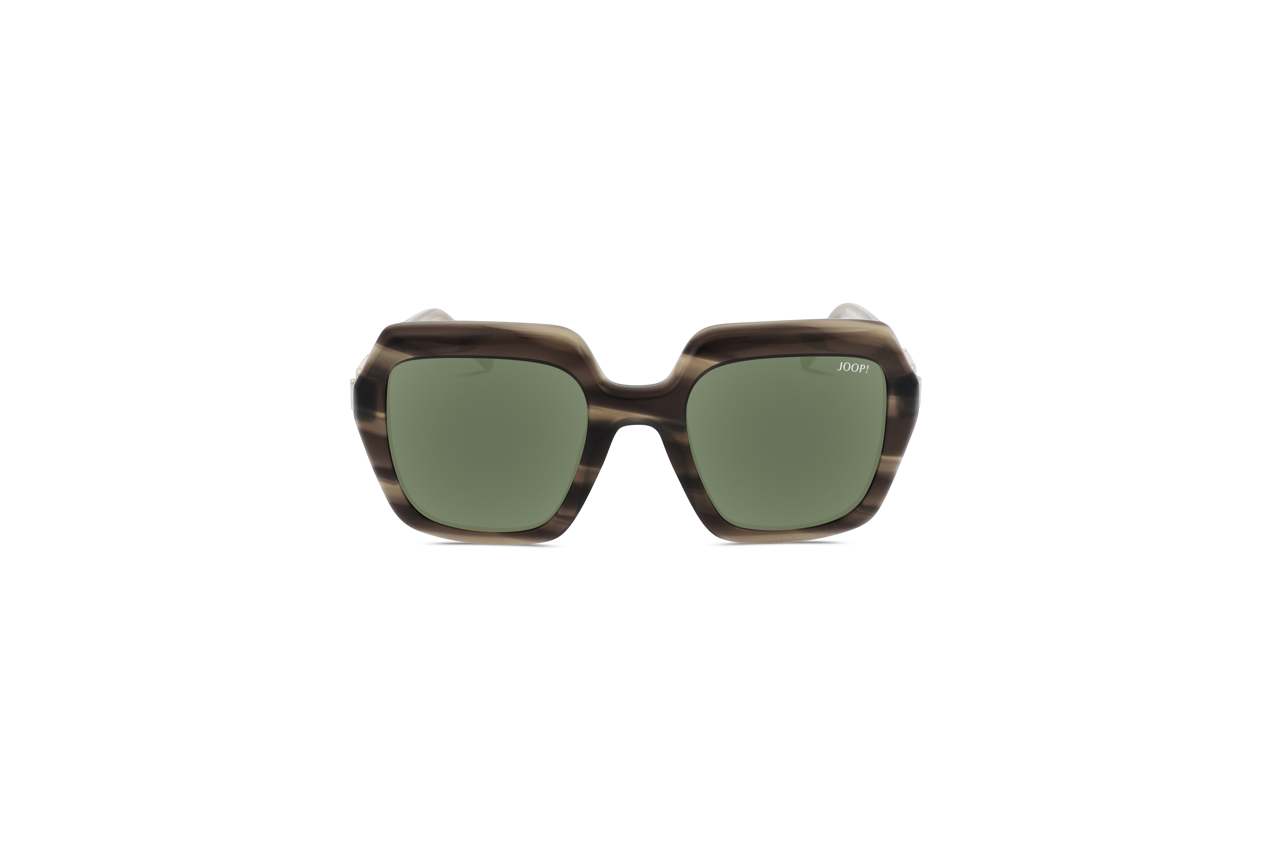 Die Sonnenbrille JOOP! 87130 in Braun auf weißem Hintergrund in Frontalansicht.