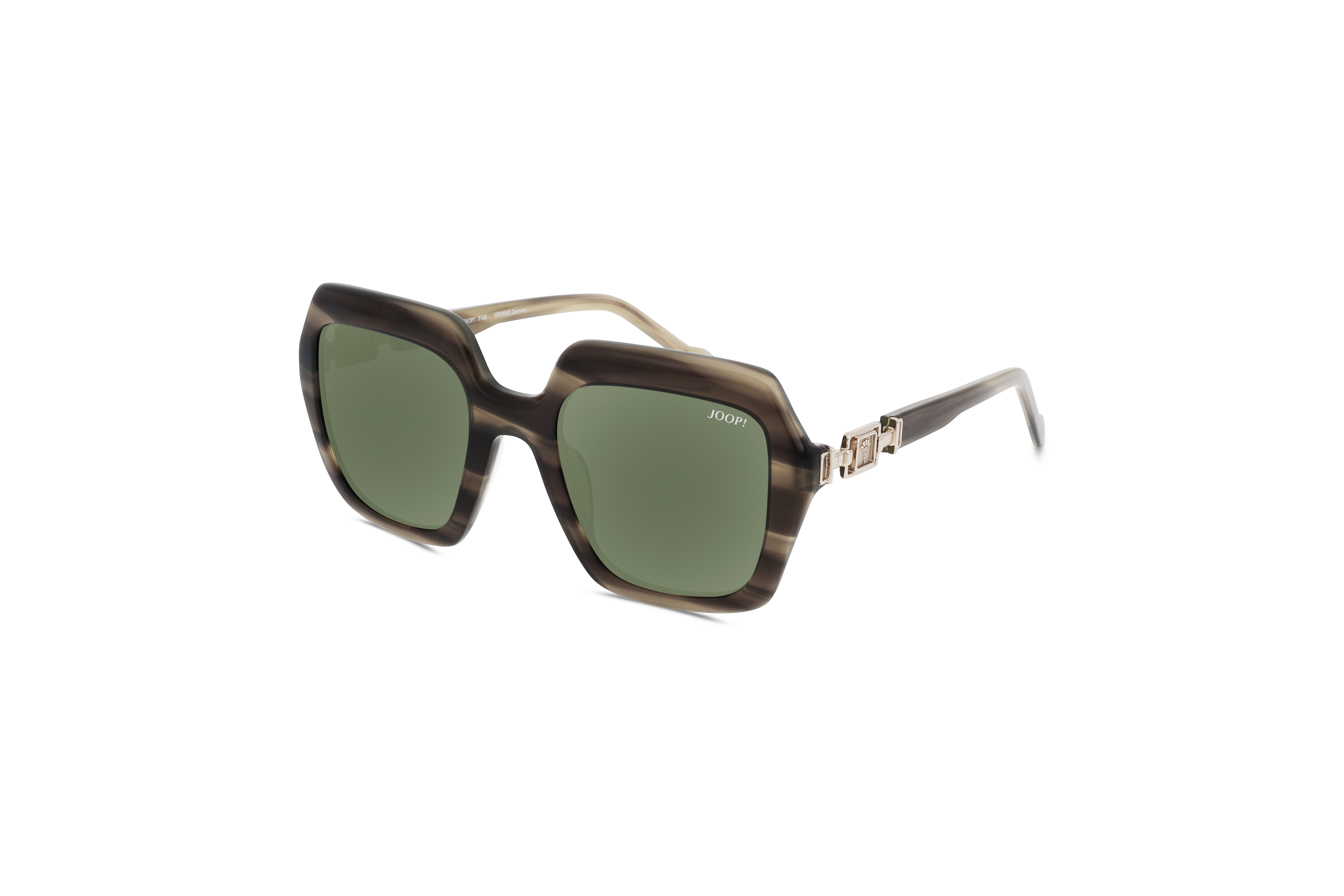 45° Ansicht der Sonnenbrille JOOP! 87130 in Braun auf weißem Hintergrund.