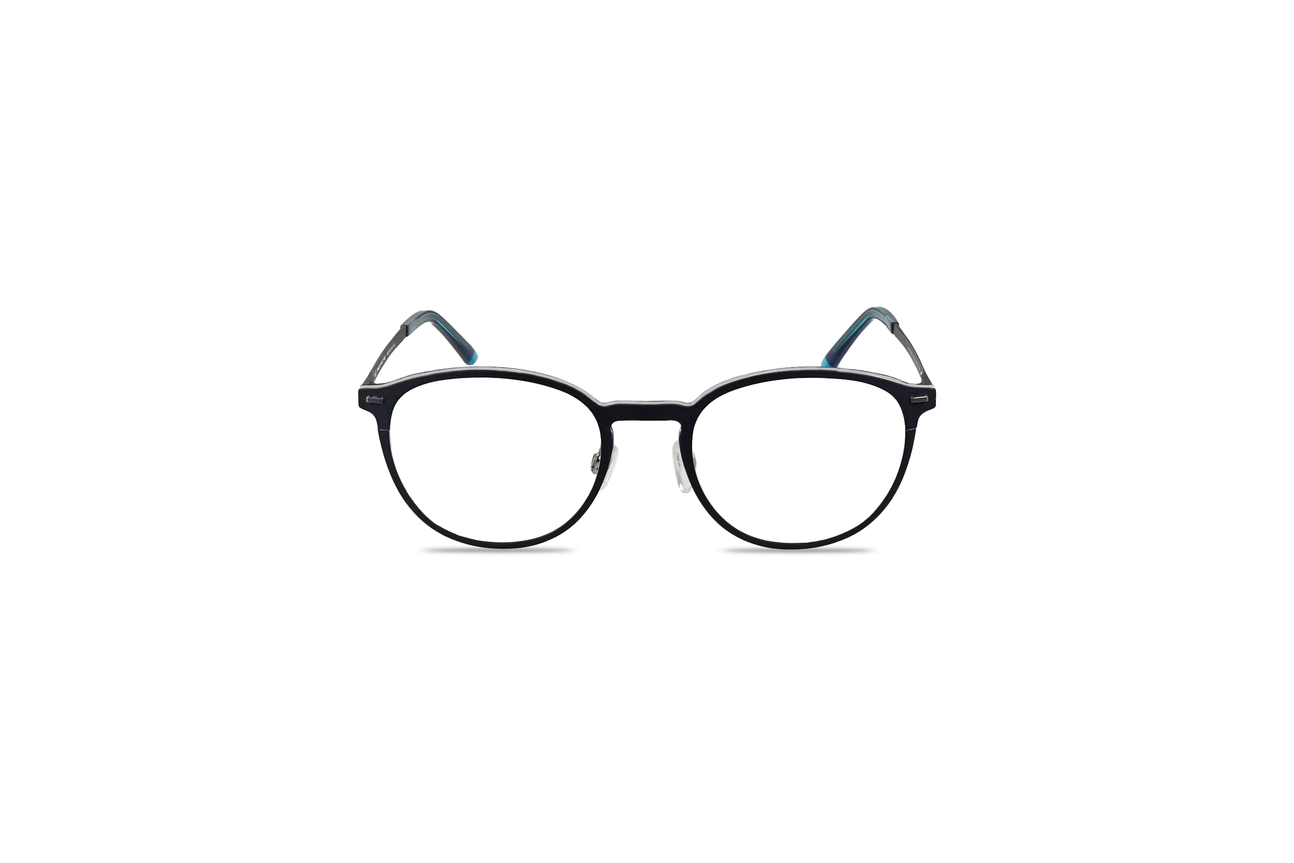 Die Brille Jaguar 33642 in Blau auf weißem Hintergrund in Frontalansicht.