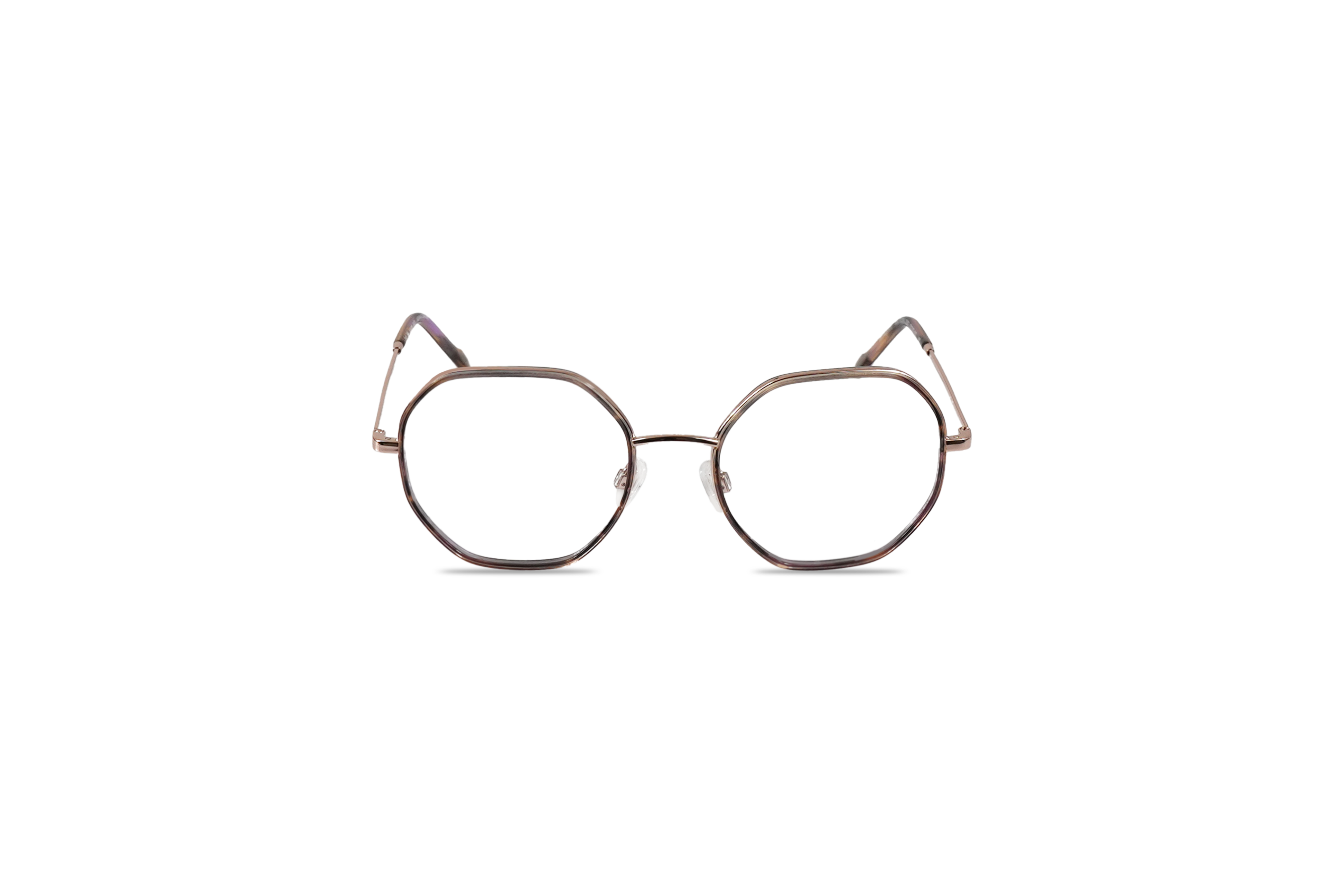 Die Brille JOOP! 83350 in Mehrfarbig auf weißem Hintergrund in Frontalansicht.
