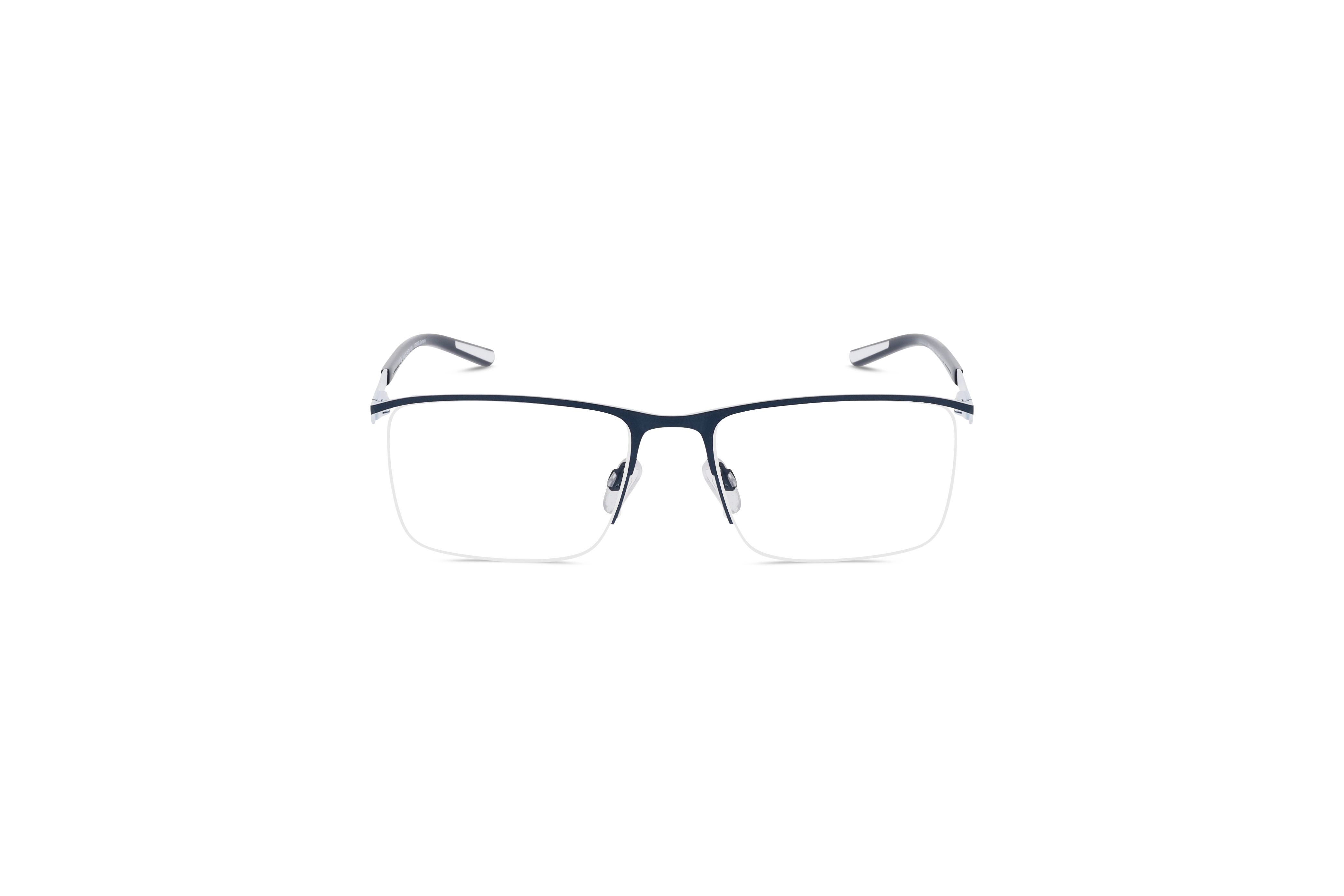 Die Brille Jaguar 33643 in Blau auf weißem Hintergrund in Frontalansicht.