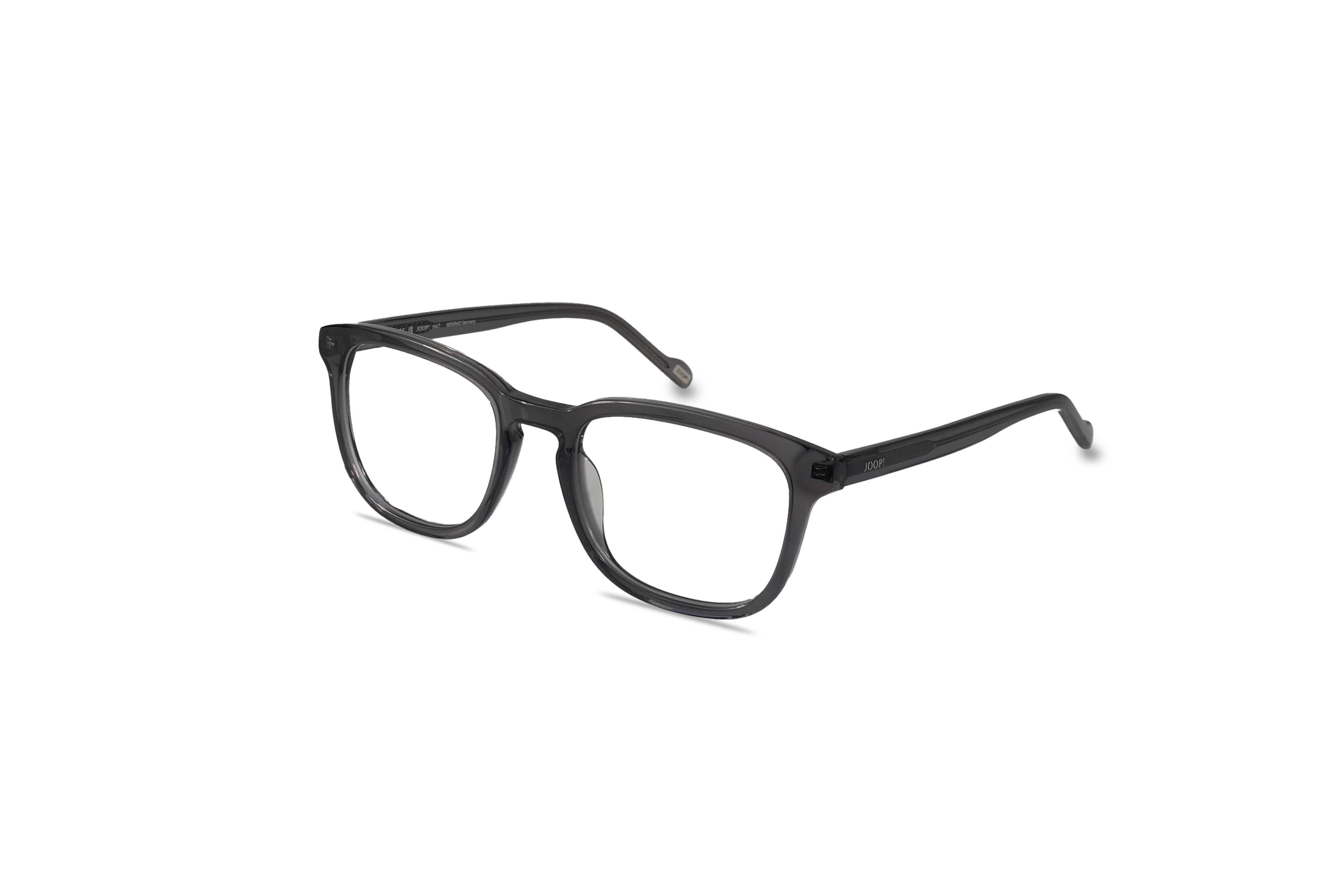 45° Ansicht der Brille JOOP! 81245 in Grau auf weißem Hintergrund.