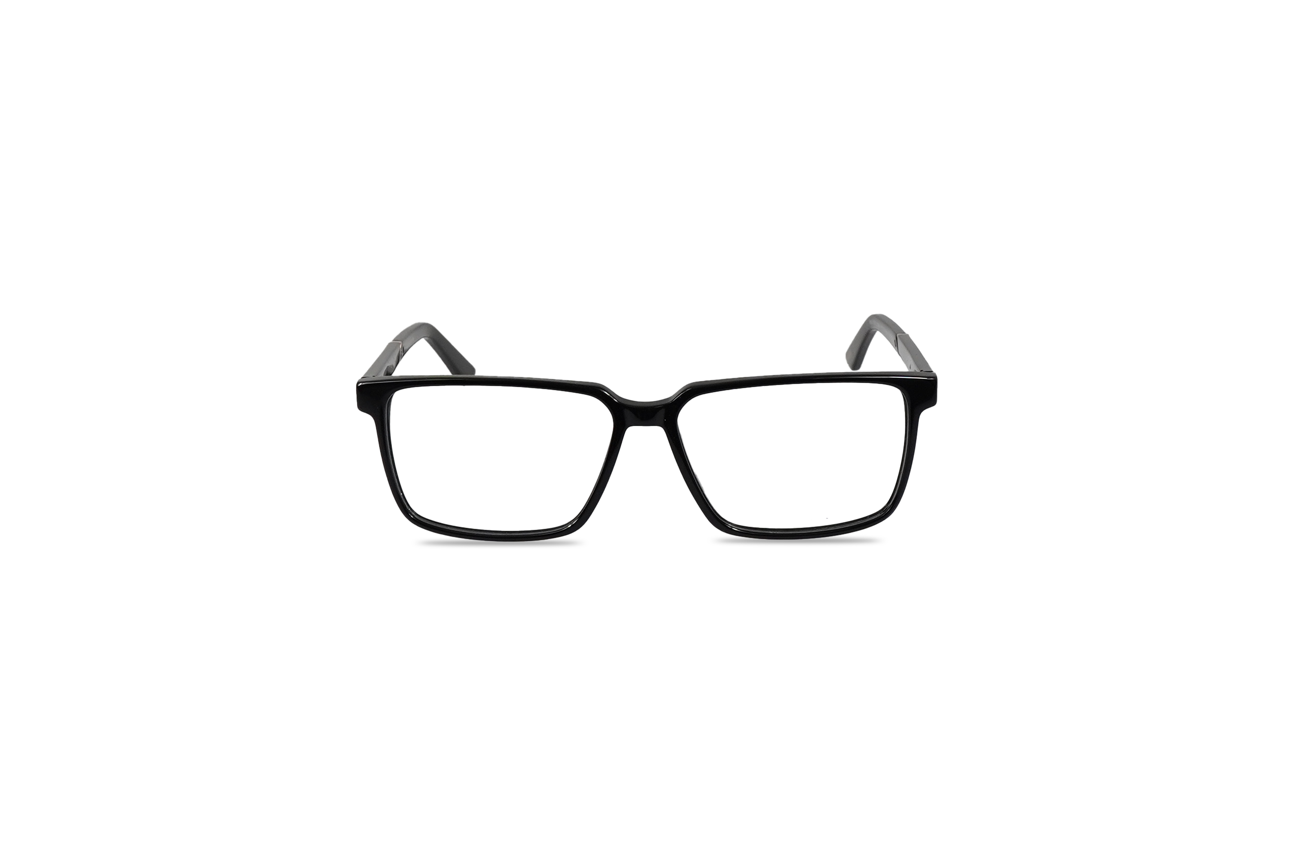 Die Brille Jaguar 31035 in Schwarz auf weißem Hintergrund in Frontalansicht.