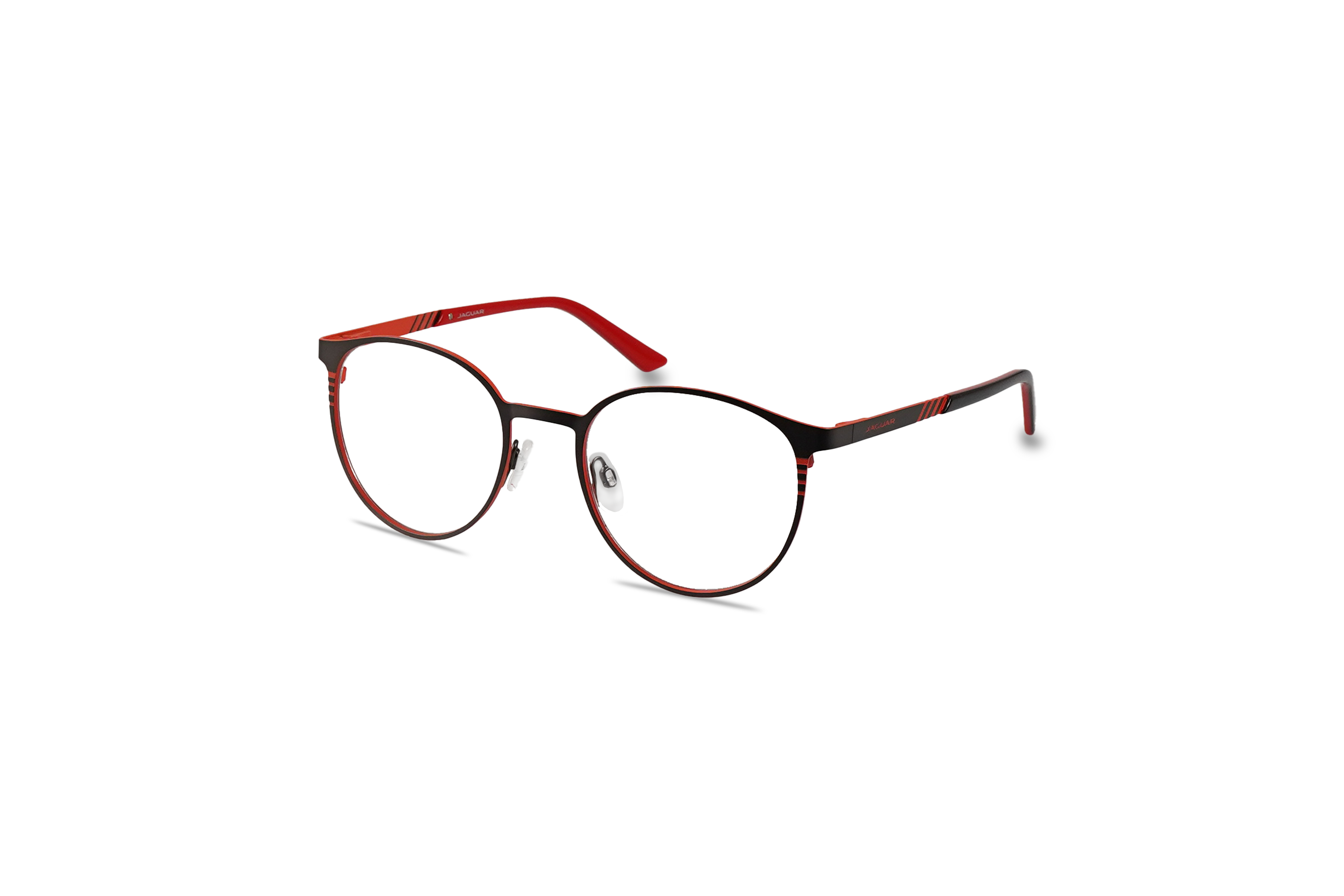 45° Ansicht der Brille Jaguar 33650 in Metallisch auf weißem Hintergrund.