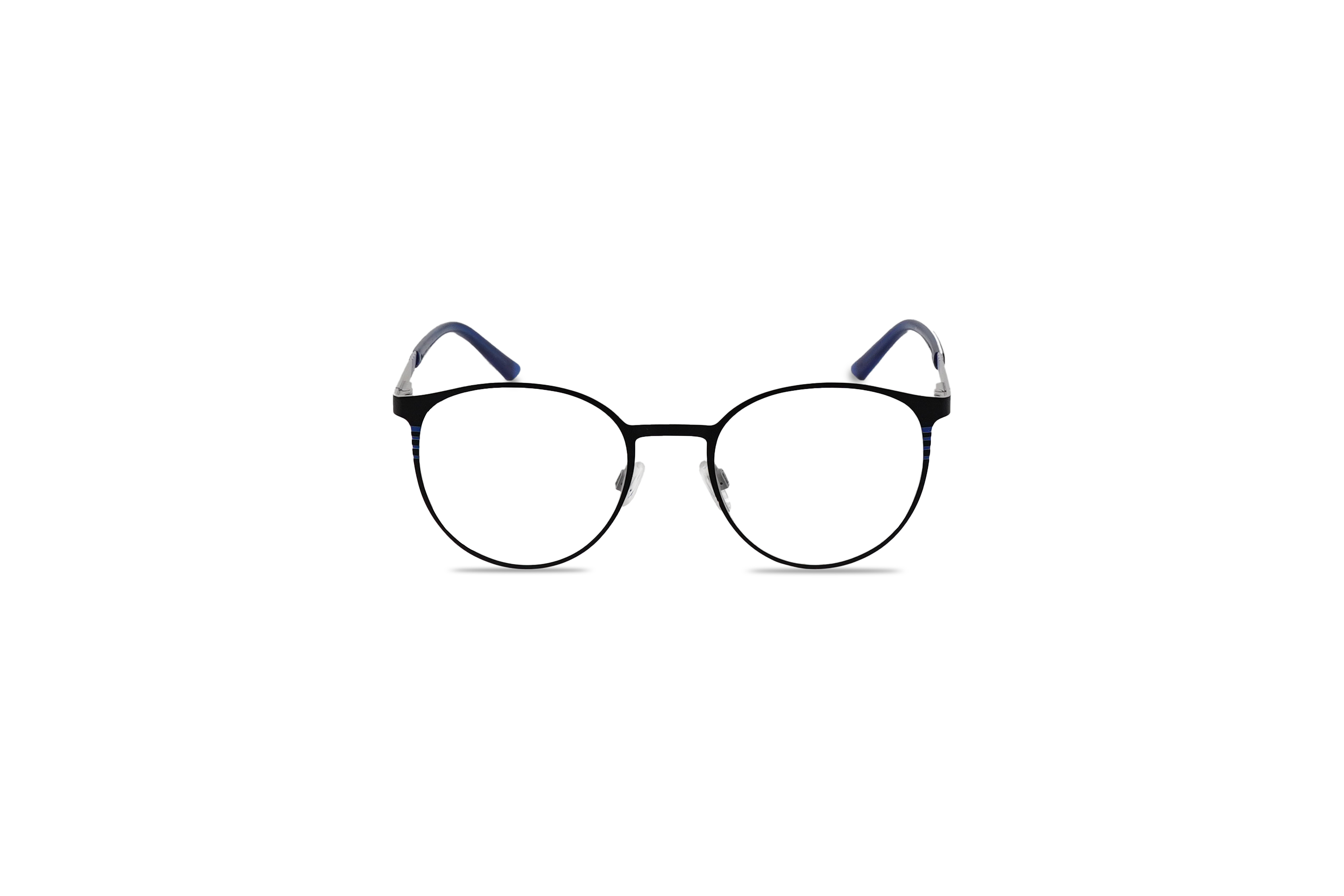 Die Brille Jaguar 33650 in Schwarz auf weißem Hintergrund in Frontalansicht.
