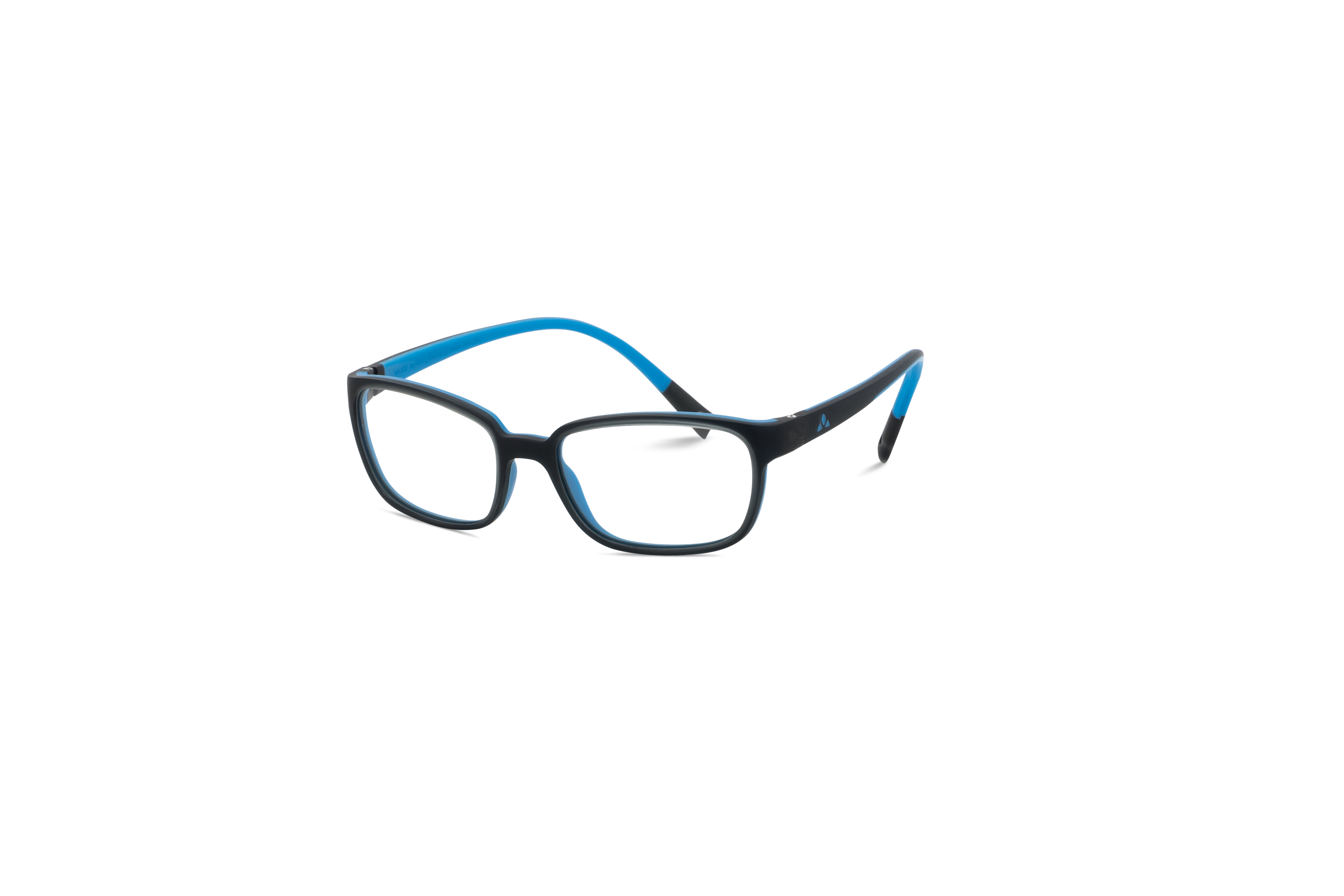 45° Ansicht der Kinderbrille VAUDE VD 700 in Grau auf weißem Hintergrund.