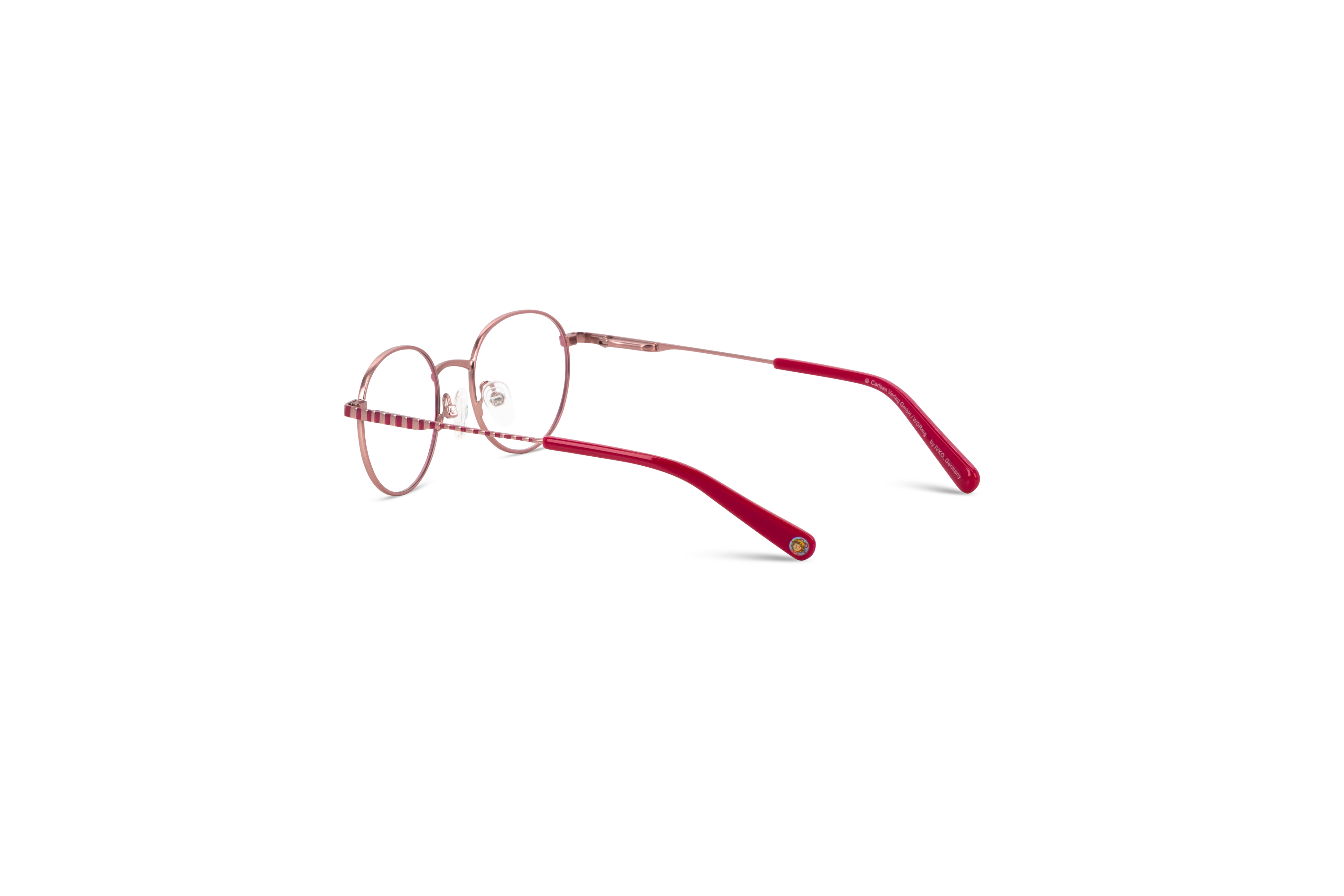 Die Kinderbrille Conni CON14 in Pink mit Innenansicht.