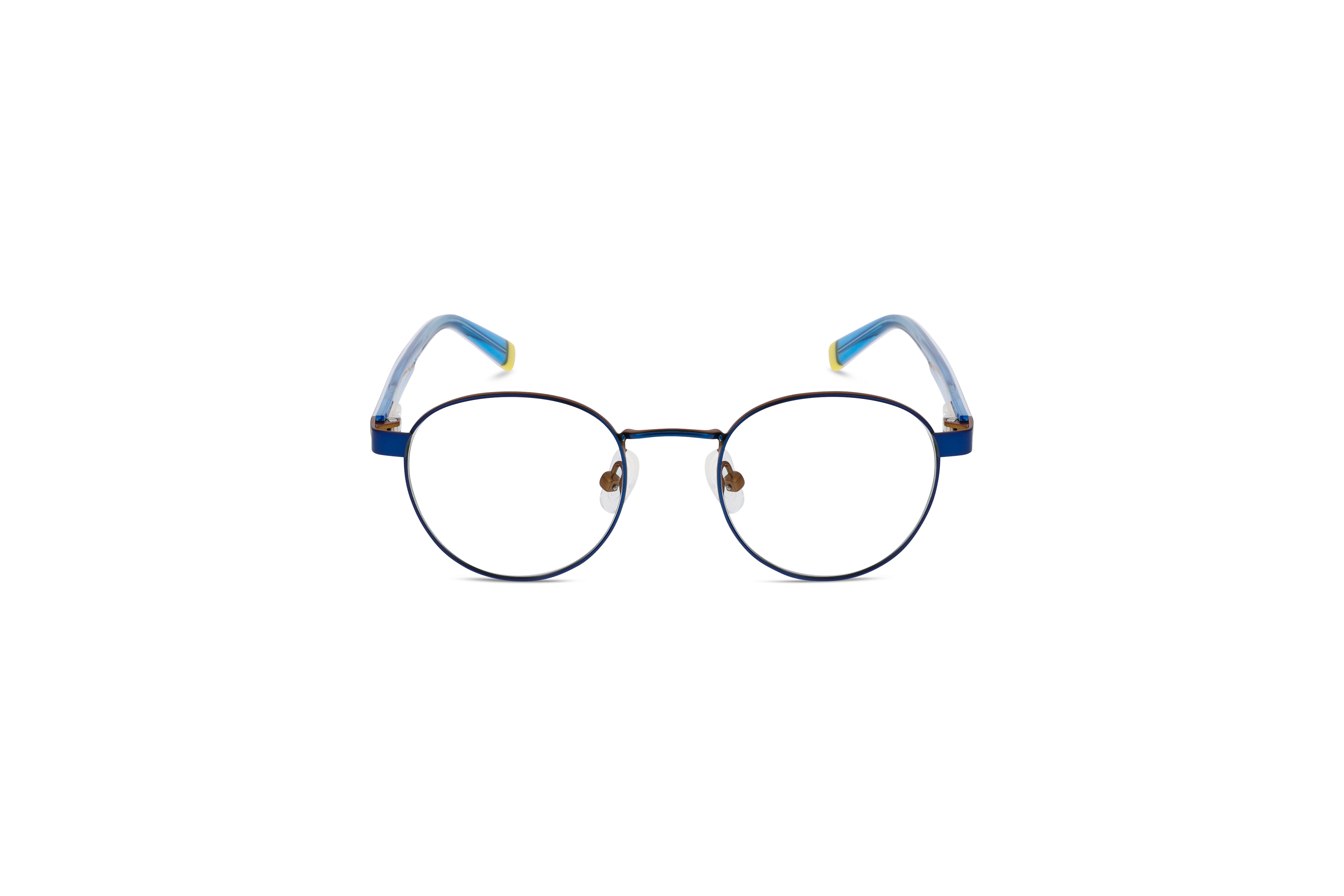 Die Kinderbrille Paw Patrol PP 04 in Blau auf weißem Hintergrund in Frontalansicht.