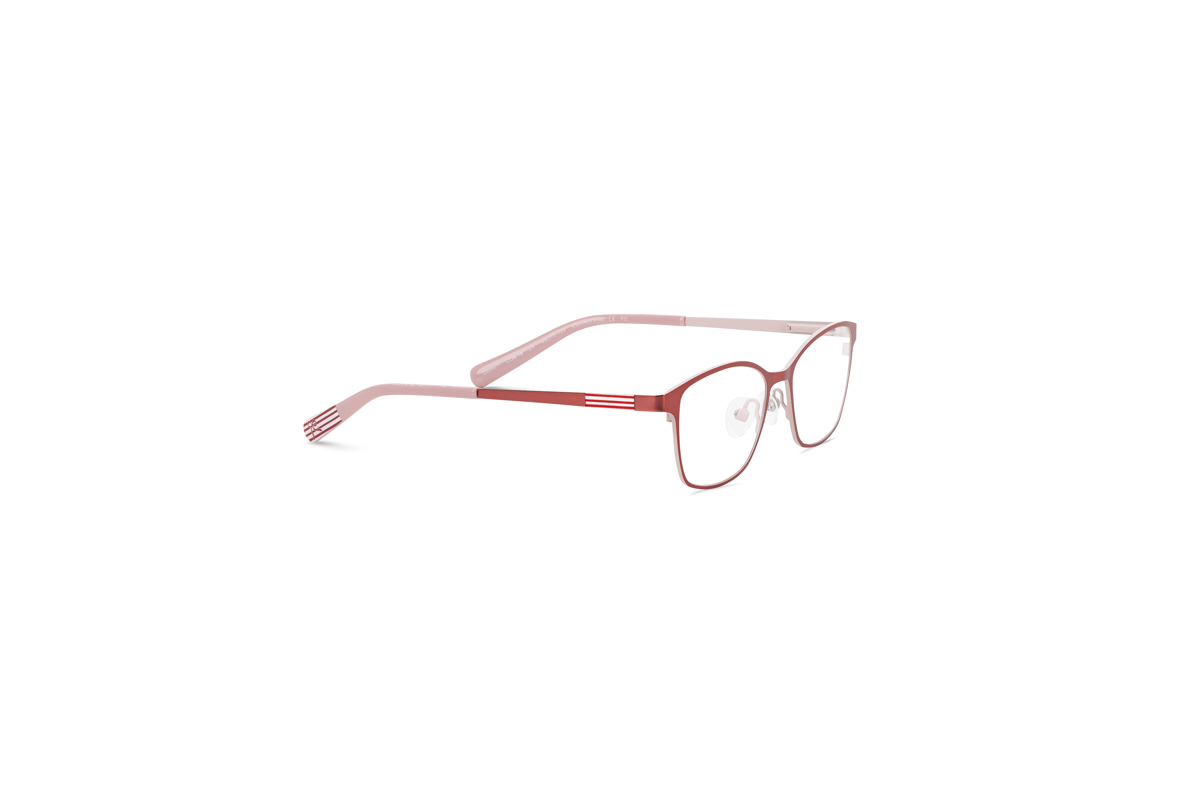 Die Kinderbrille Conni CON18 in Rot mit Seitenansicht.