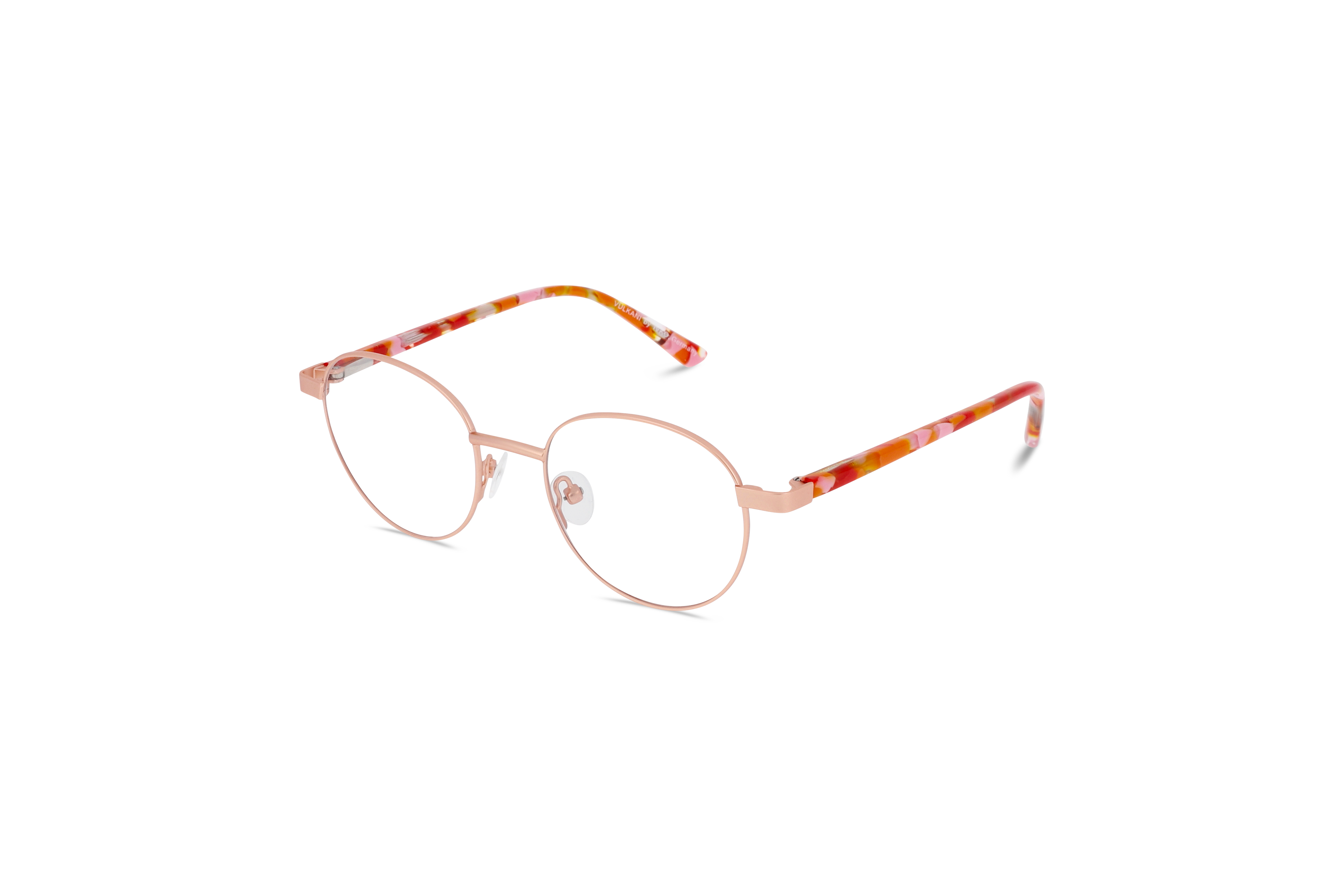 45° Ansicht der Kinderbrille Vulkani VI 350 in Gold auf weißem Hintergrund.